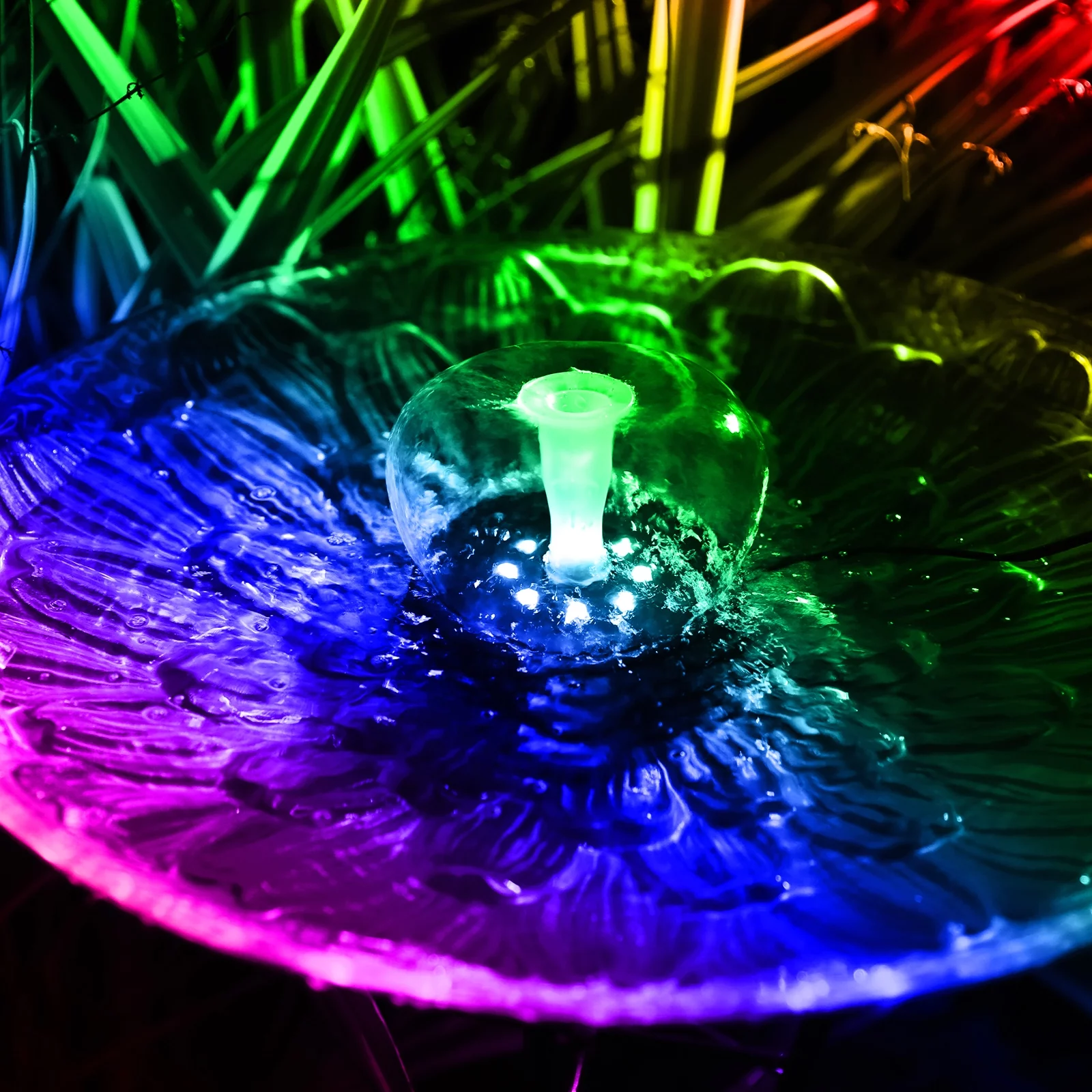 AISITIN 2.5W Fountain Pump with LED Lights - DIY Water Pump Kit,Multiple Nozzles for Bird Bath Fountain, Water Gardens & Ponds Decor,  Black