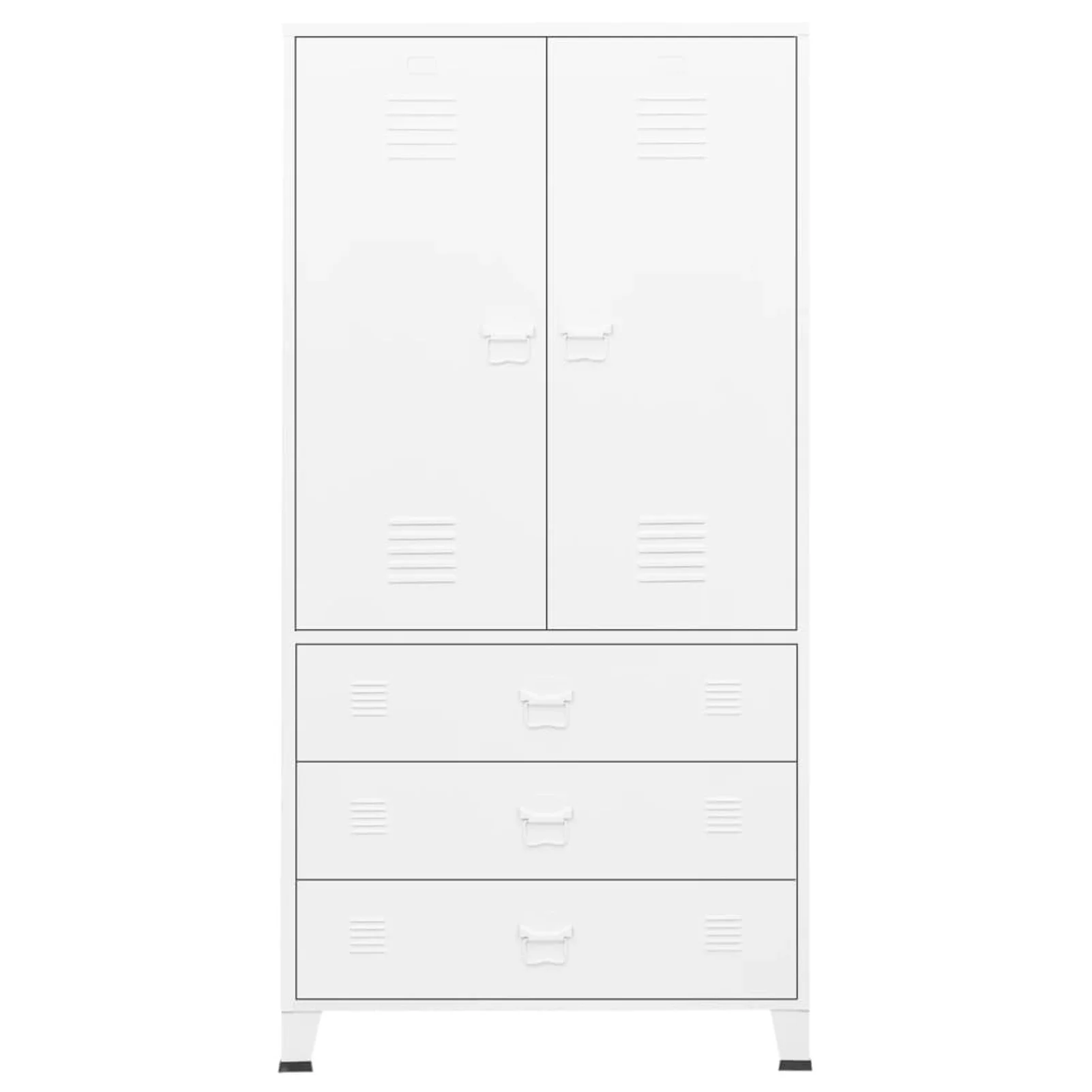 moobody Wardrobe with Hanging Rod, Storage Shelves and Drawers Industrial Metal Wardrobe Armoire Cloth Organizer Cabinet for Bedroom Home Funiture 35.4 x 19.7 x 70.9 Inches (W x D x H)