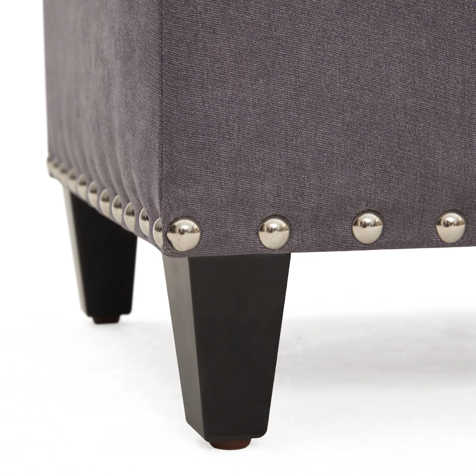 HUIMO Large Storage Ottoman, 41-inch Button-Tufted Upholstered Ottoman with Safety Hinge, End of Bed Storage Bench for Entryway, Living Room (Grey)