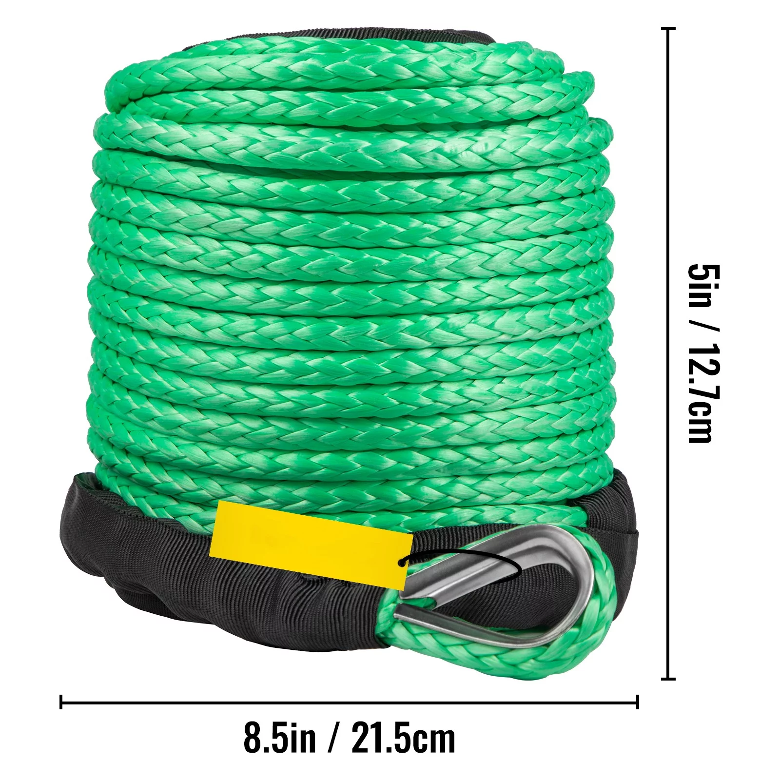 BENTISM Green Synthetic Winch Line 5/16 Inch X100FT Synthetic Winch Rope 12000 LBS Tow Rope for Car with Sheath (100ft)