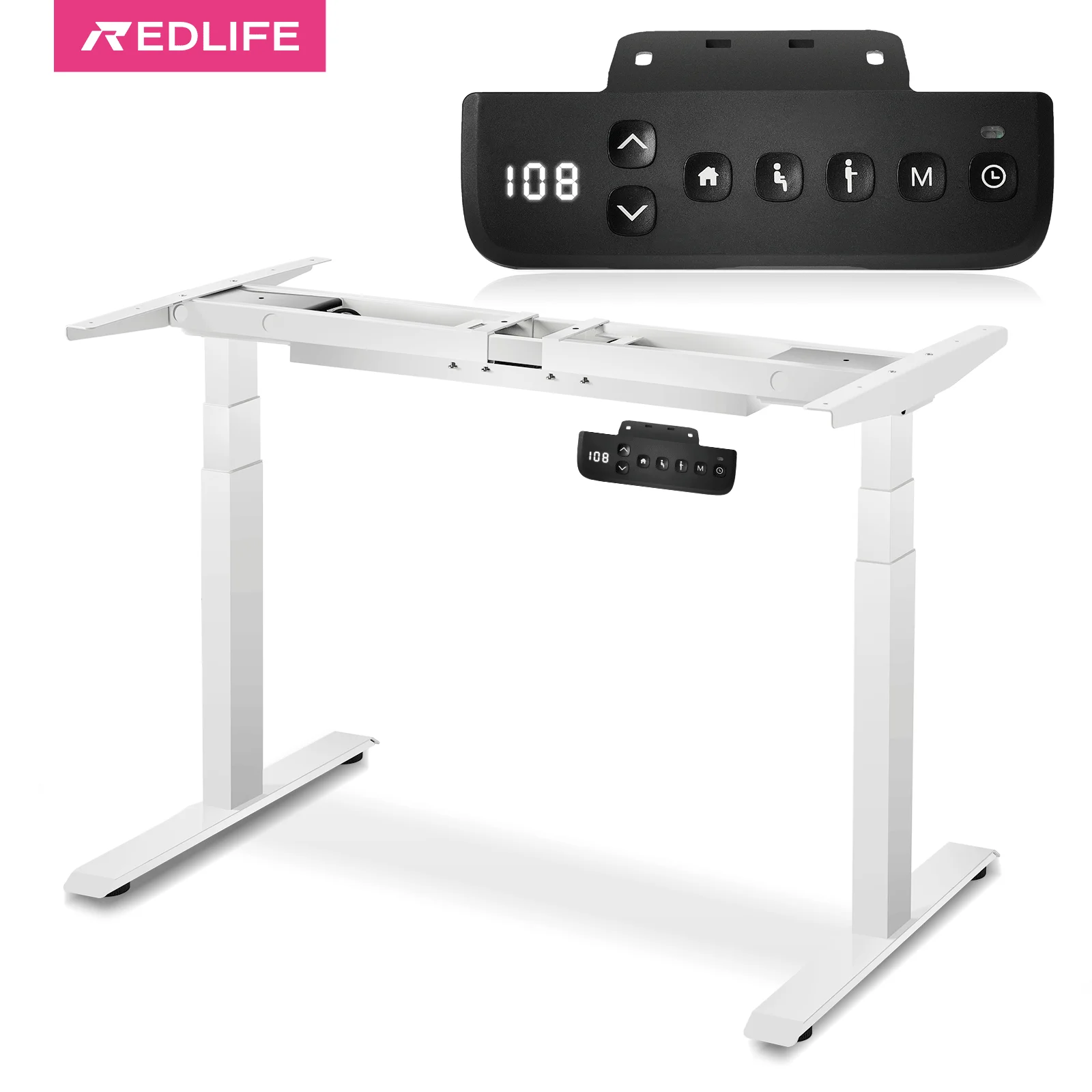 Redlife Electric Standing Desk Frame,Dual Motor Adjustable Height Standing Desk for Office Room