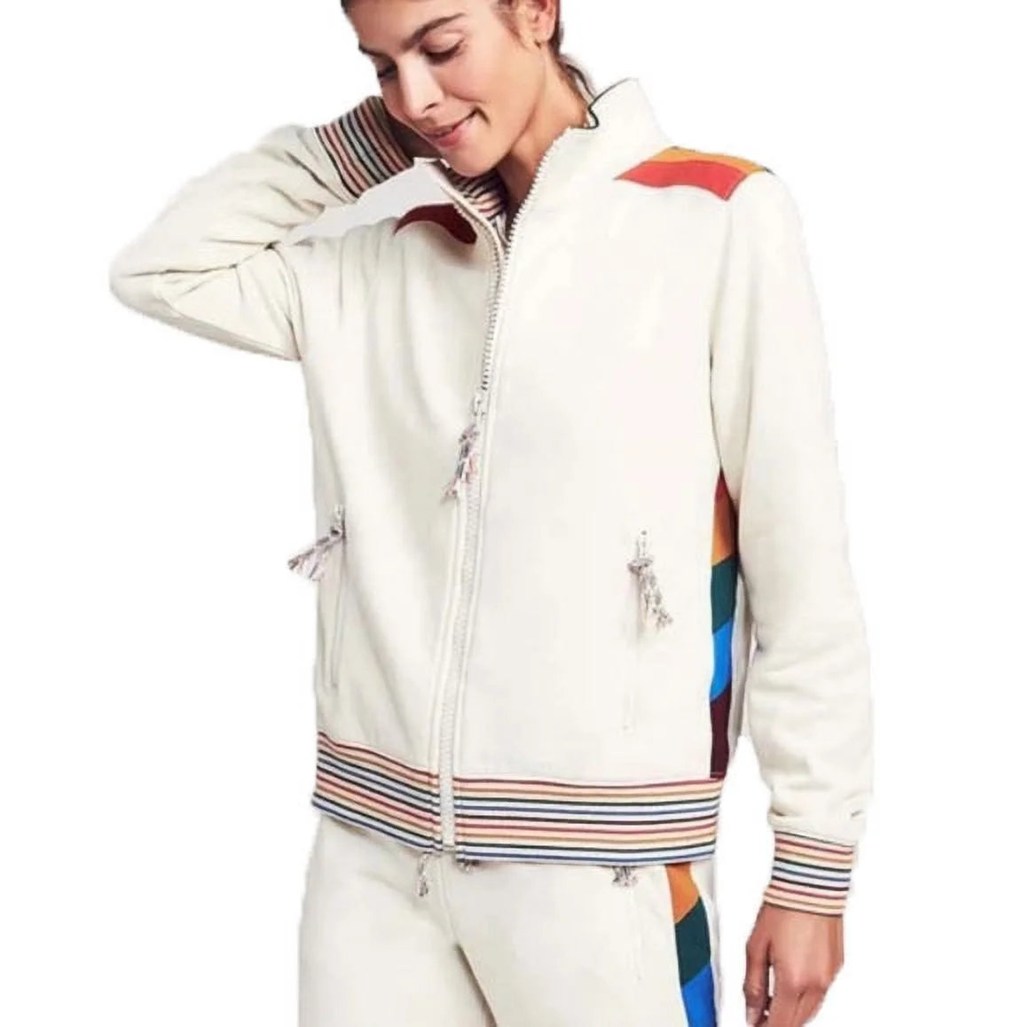 Faherty Women's Stardust Rainbow Mimi Track Jacket Size Large