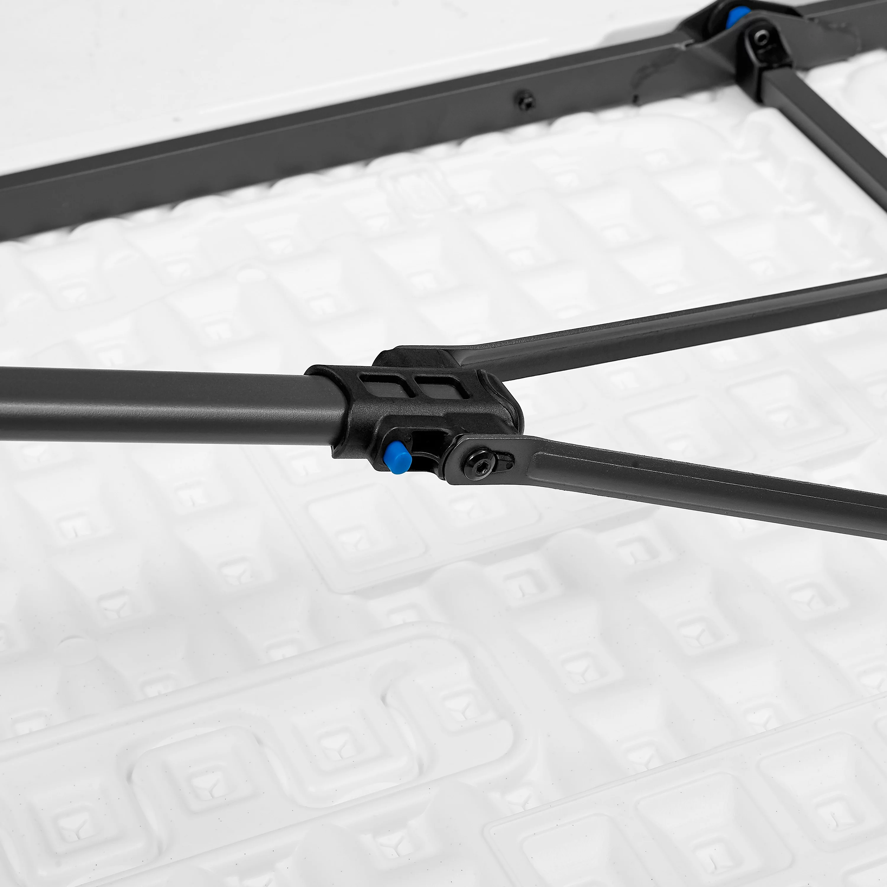 Mainstays 6 Foot Fold-in-Half Plastic Table, Indoor Outdoor, White Granite