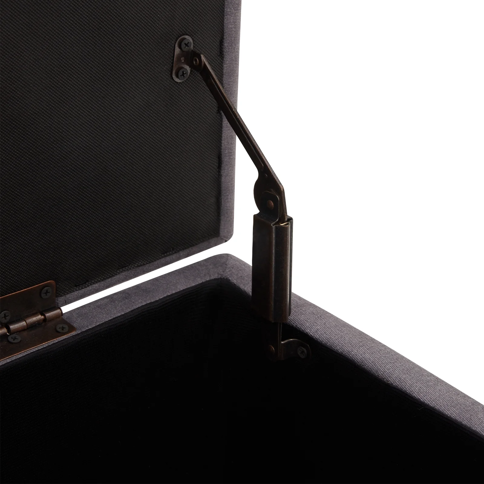 HUIMO Large Storage Ottoman, 41-inch Button-Tufted Upholstered Ottoman with Safety Hinge, End of Bed Storage Bench for Entryway, Living Room (Grey)