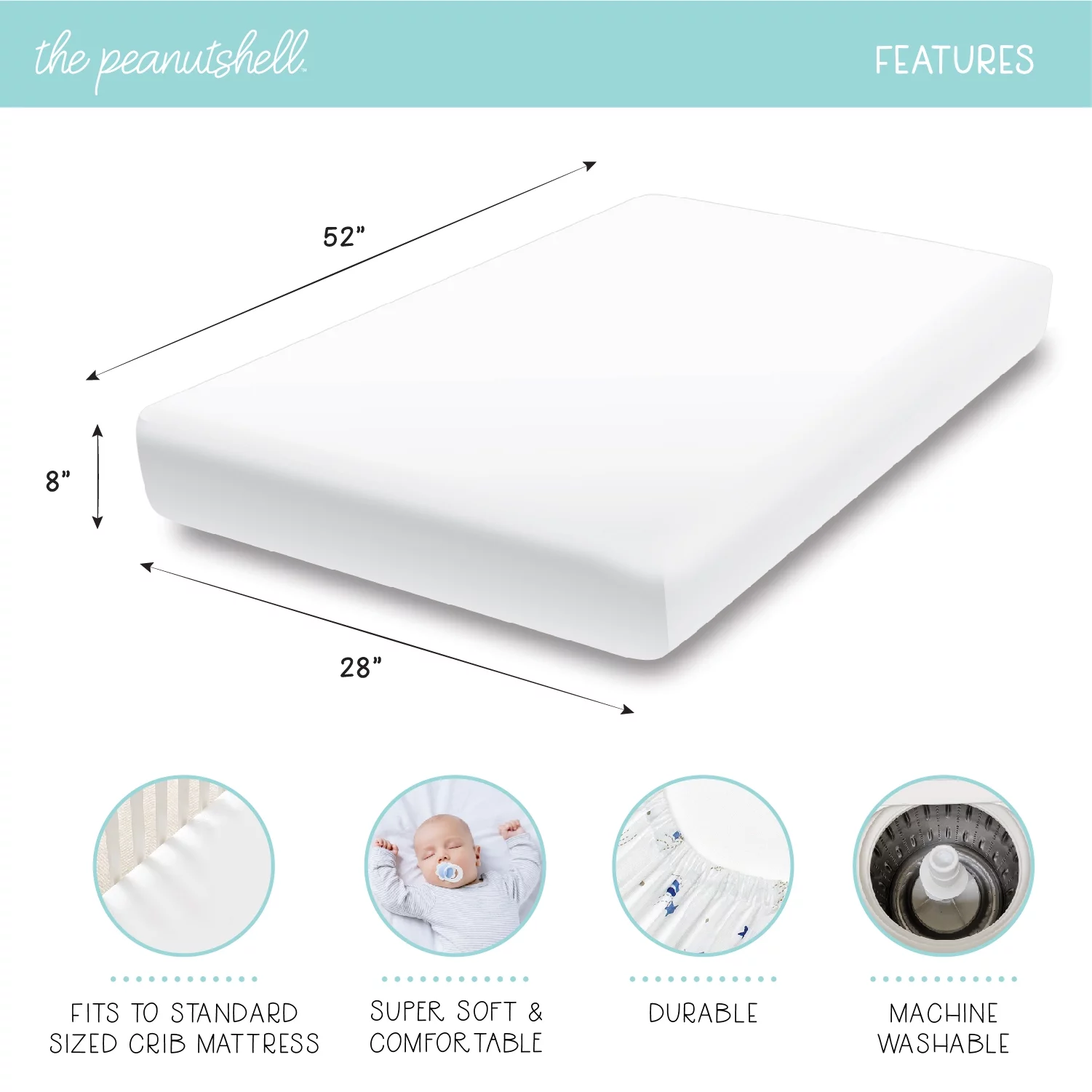 The Peanutshell Arianna 4 Piece Baby Nursery Crib Bedding Set, Quilt, Crib Sheets, Crib Skirt, and Crib Mobile