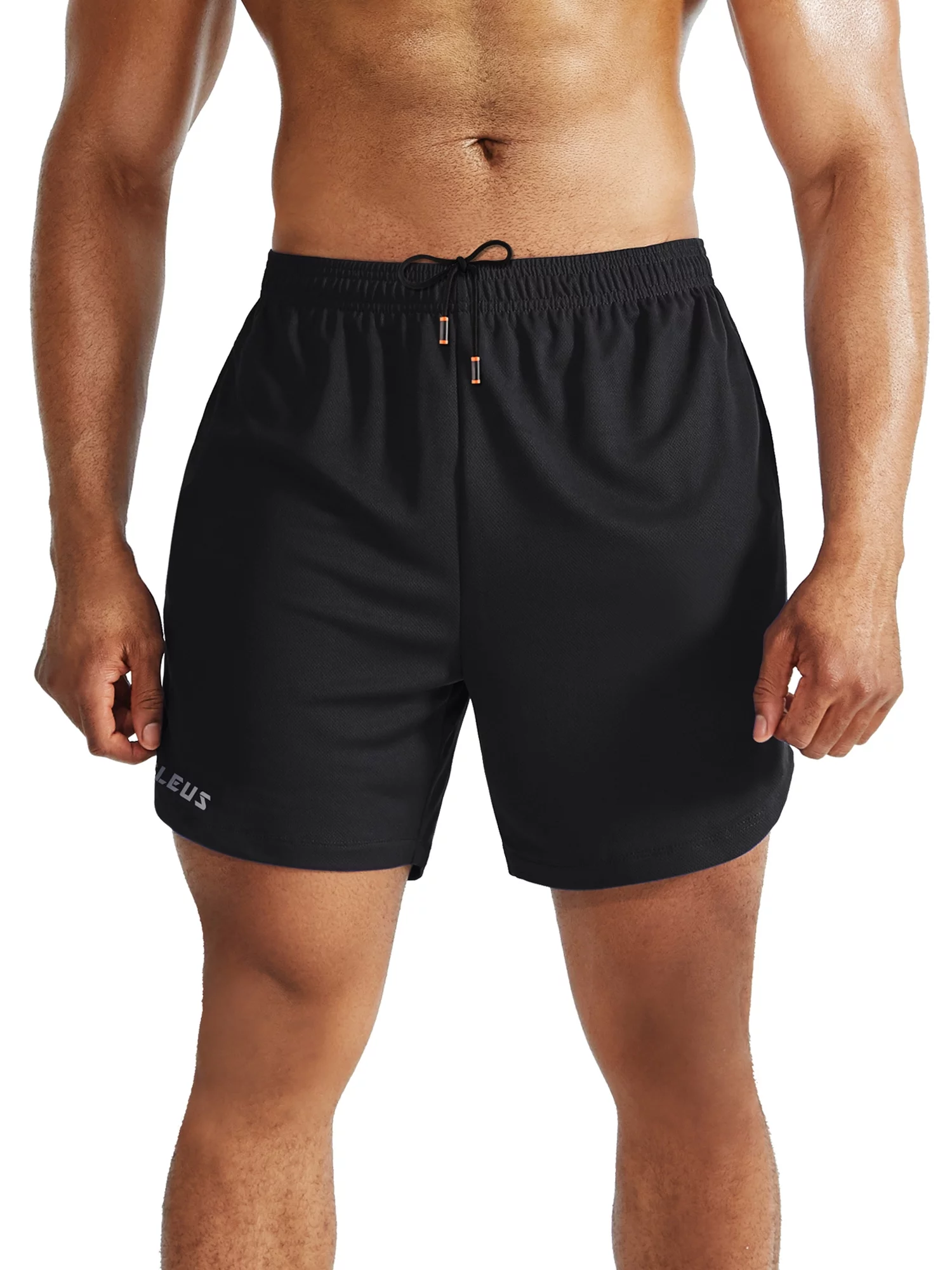 NELEUS Mens 2 in 1 Dry Fit Workout Shorts with Liner and Pockets,Black+Gray+White,US Size S