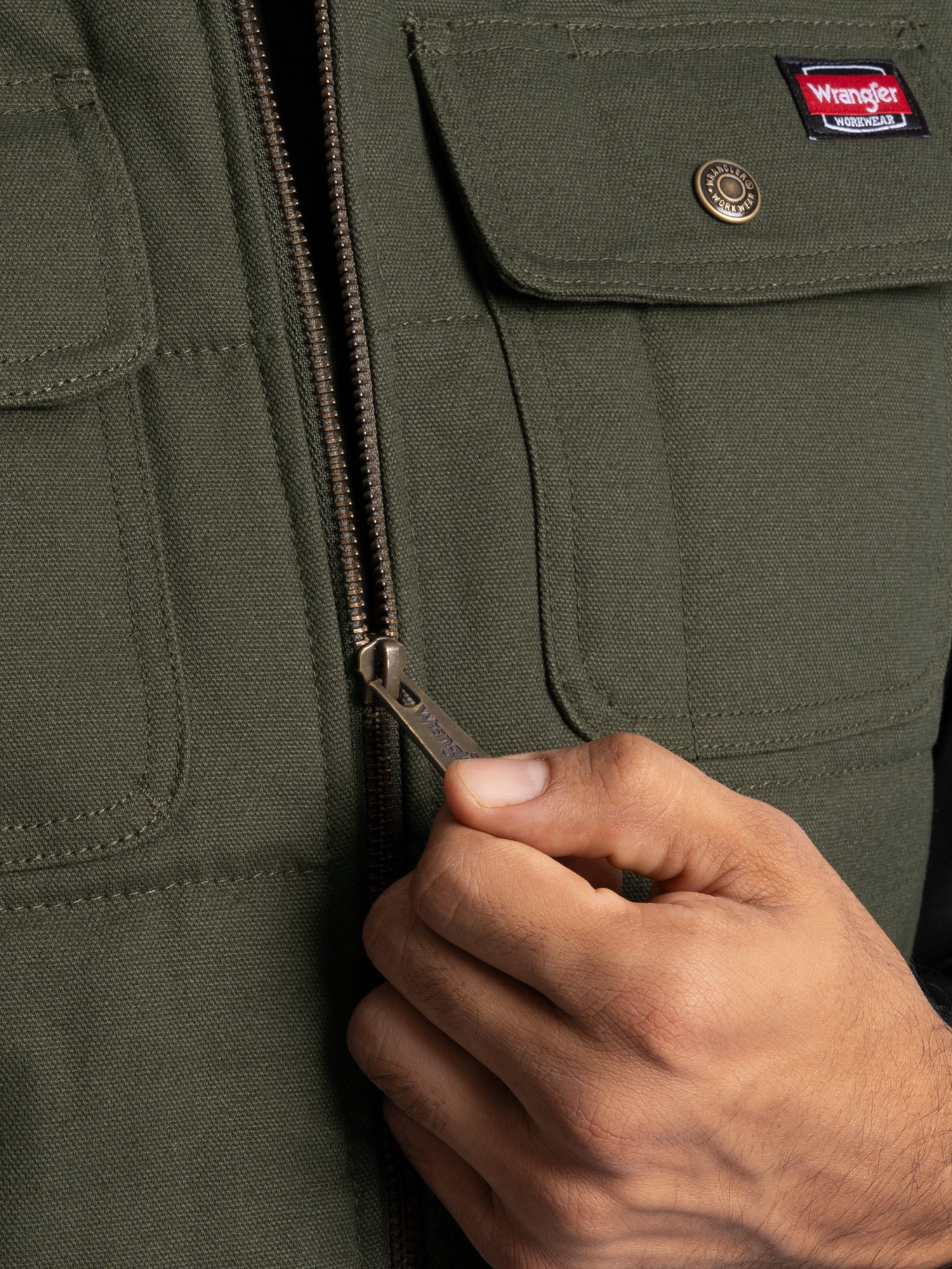 Wrangler Workwear Men's Quilted Duck Work Vest, Size Small to 3XL (Men's and Big Men's)