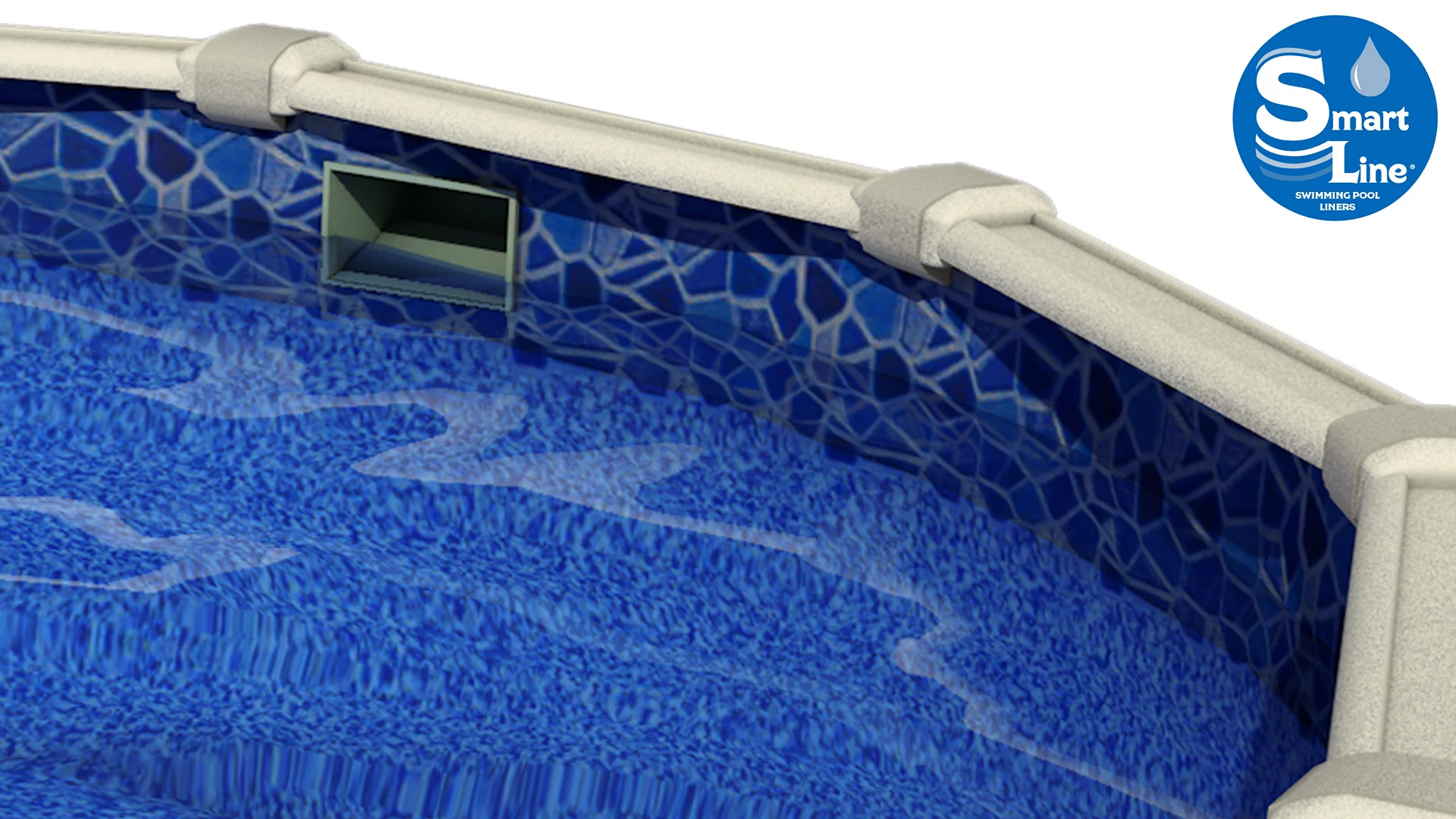 SmartLine 18' Round Cracked Glass Overlap Liner 48