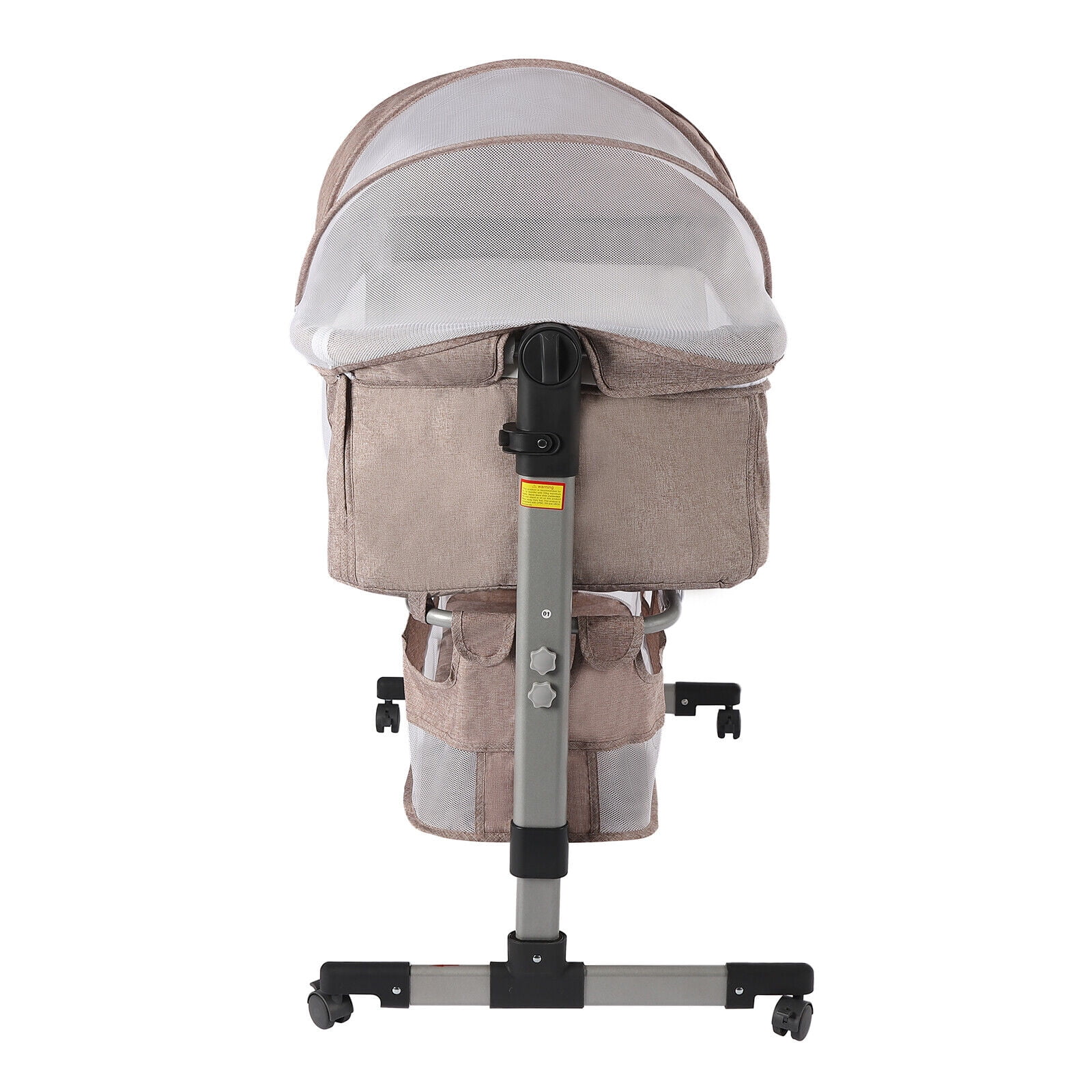 MIDUO Baby Bassinet with Mosquito Nets Adjustable Baby Bedside Sleeper with Cradle Mode Foldable Baby Bed