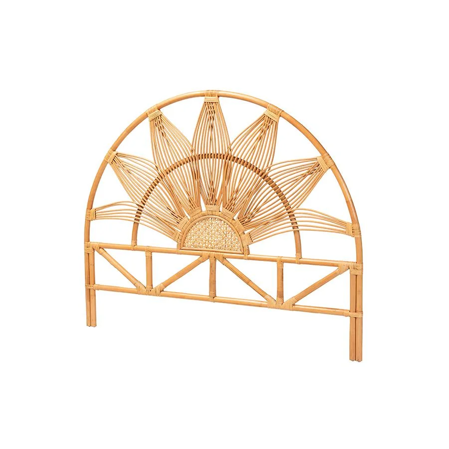 bali & pari Jasmine Bohemian Natural Rattan Queen Size Standalone Headboard