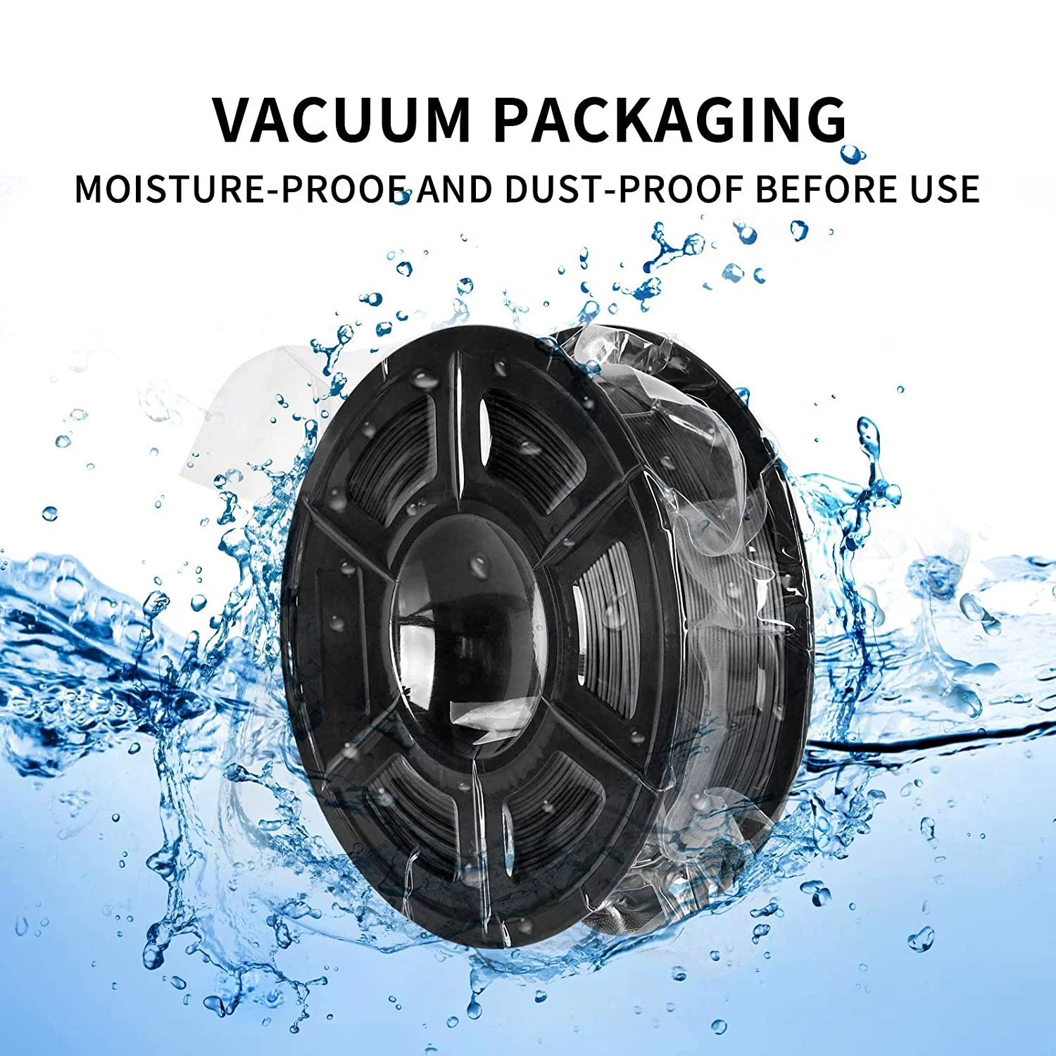 ANYCUBIC 3D Printer Filament , 1.75mm Dimensional Accuracy +/- 0.02mm 3D Printing PLA Filament  Fits for Most FDM 3D Printers (Black 1KG Spool)