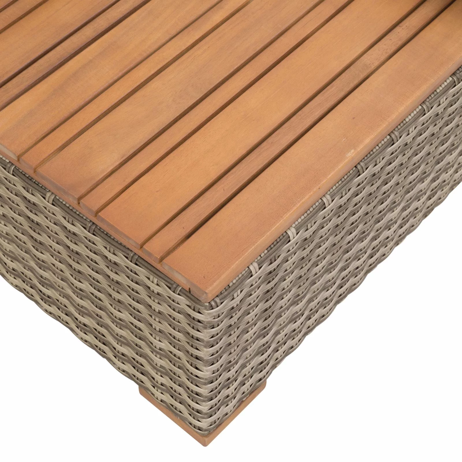 Greemotion Bahia Tobago Solid Teak Wood Outdoor Modular Daybed in Gray/Natural