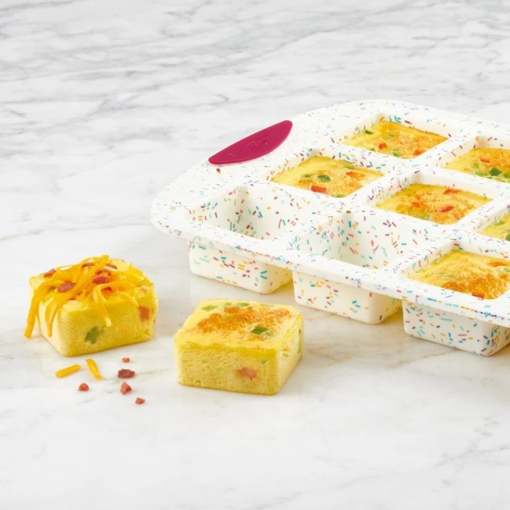 Trudeau White Confetti Silicone 12-Count Brownie Pan