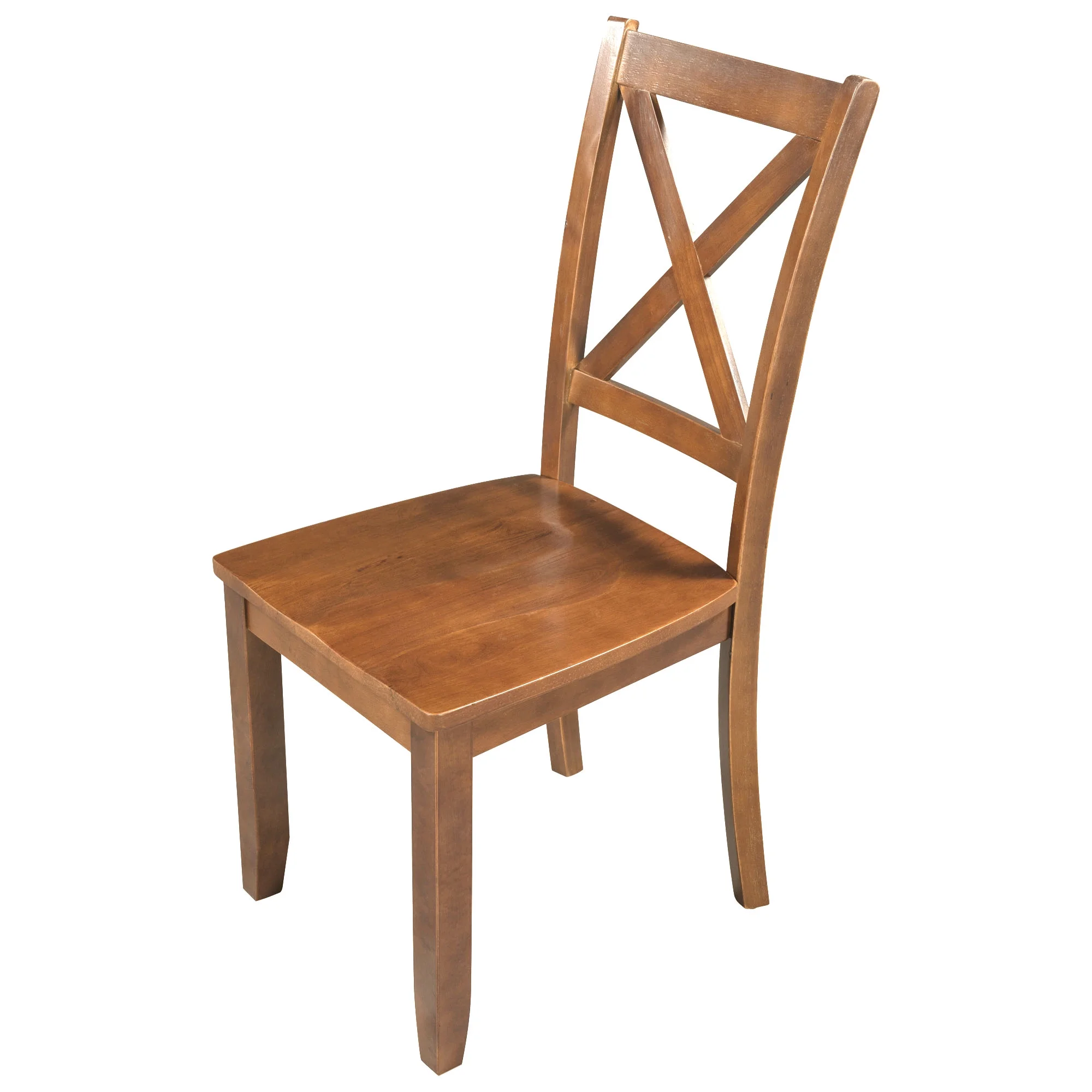 PAPROOS 3 Piece Wood Dining Table Set with Drop Leaf and 2 X-back Chairs, Modern Dining Room Table and Chairs Set for Small Space, Brown