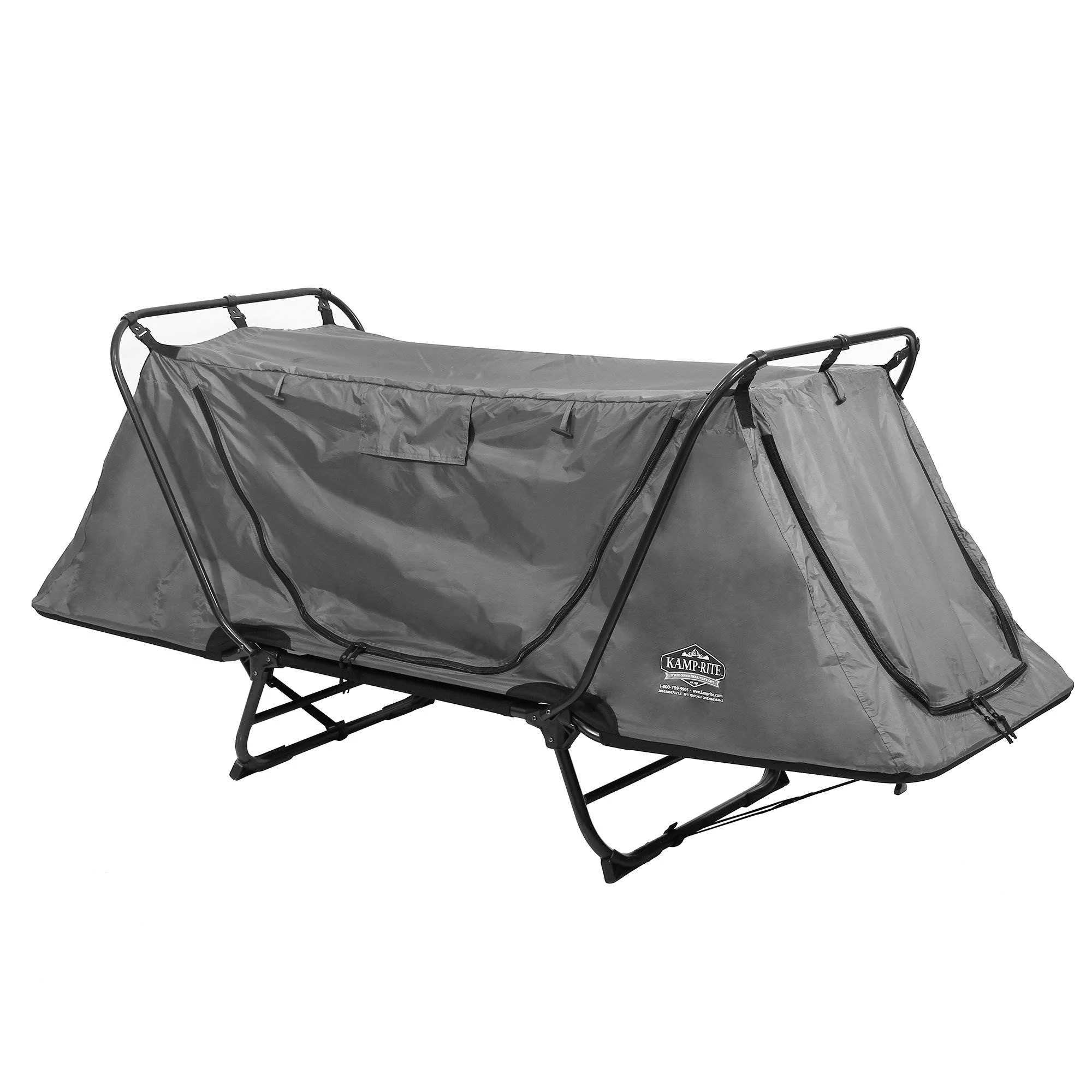 Kamp-Rite Original 1 Person Tent Cot Bed Bundle w/ Valuables Storage Bag