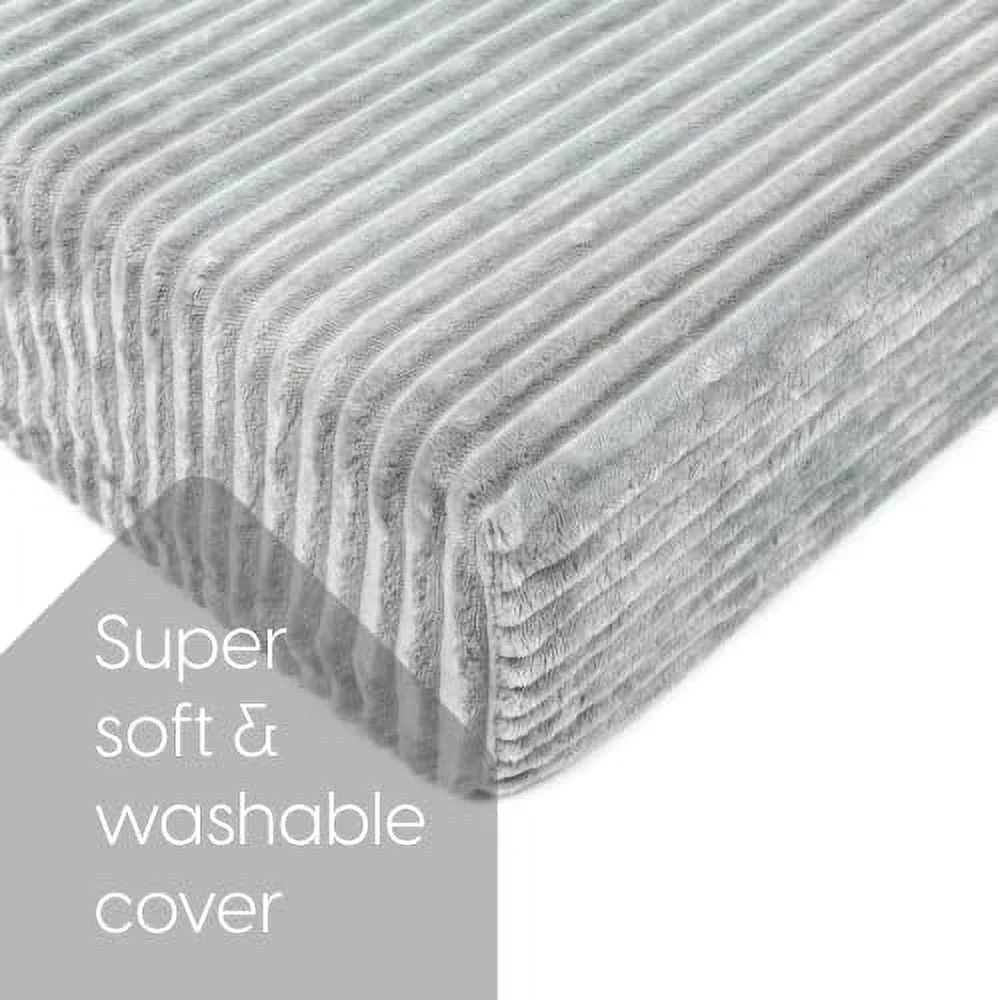 YZboomLife Tri Folding Sofa Mattress  2024 Edition  Memory Foam Foldable Mattress with Ultra Soft & Washable Ribbed Fur Cover  Twin Size (Grey)