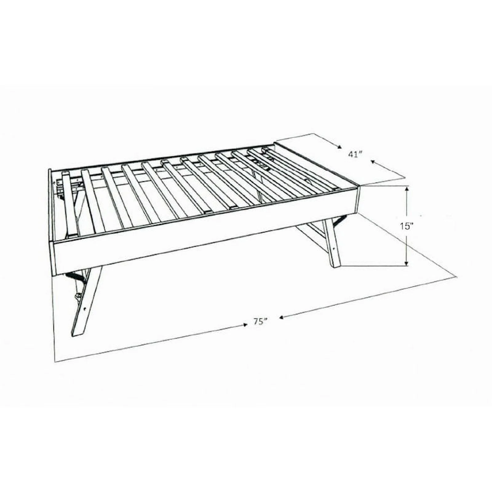 Kodiak Furniture Sloane Wood Daybed in Graystone Finish includes Pop Up Trundle