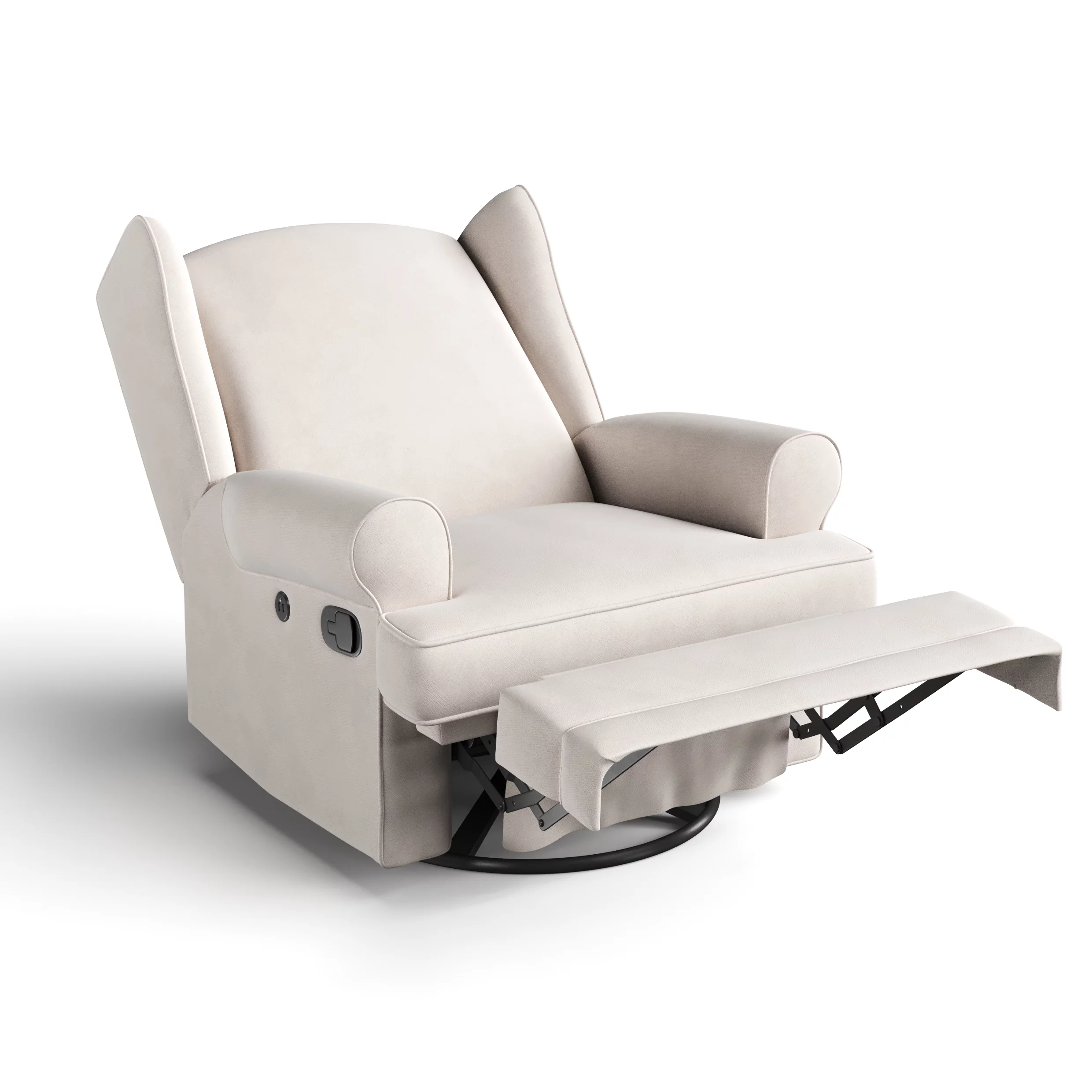 Storkcraft Serenity Wingback Children's Nursery Recline Glider with USB, Ivory