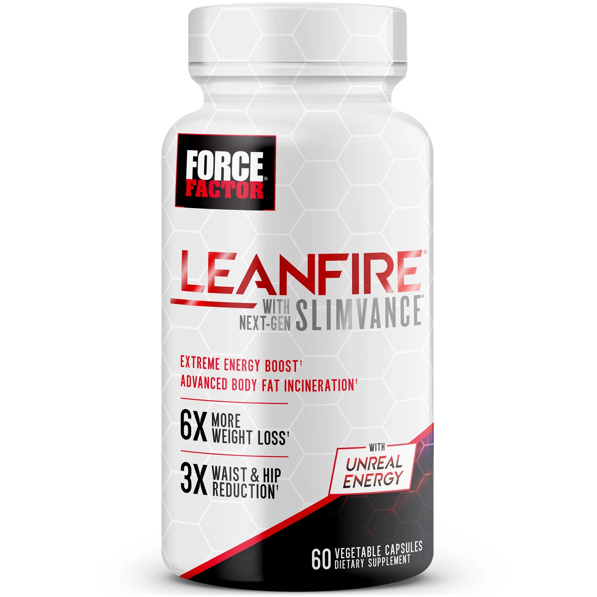 Force Factor LeanFire with Next-Gen SLIMVANCE, Fat Burner Supplement, 60 Count