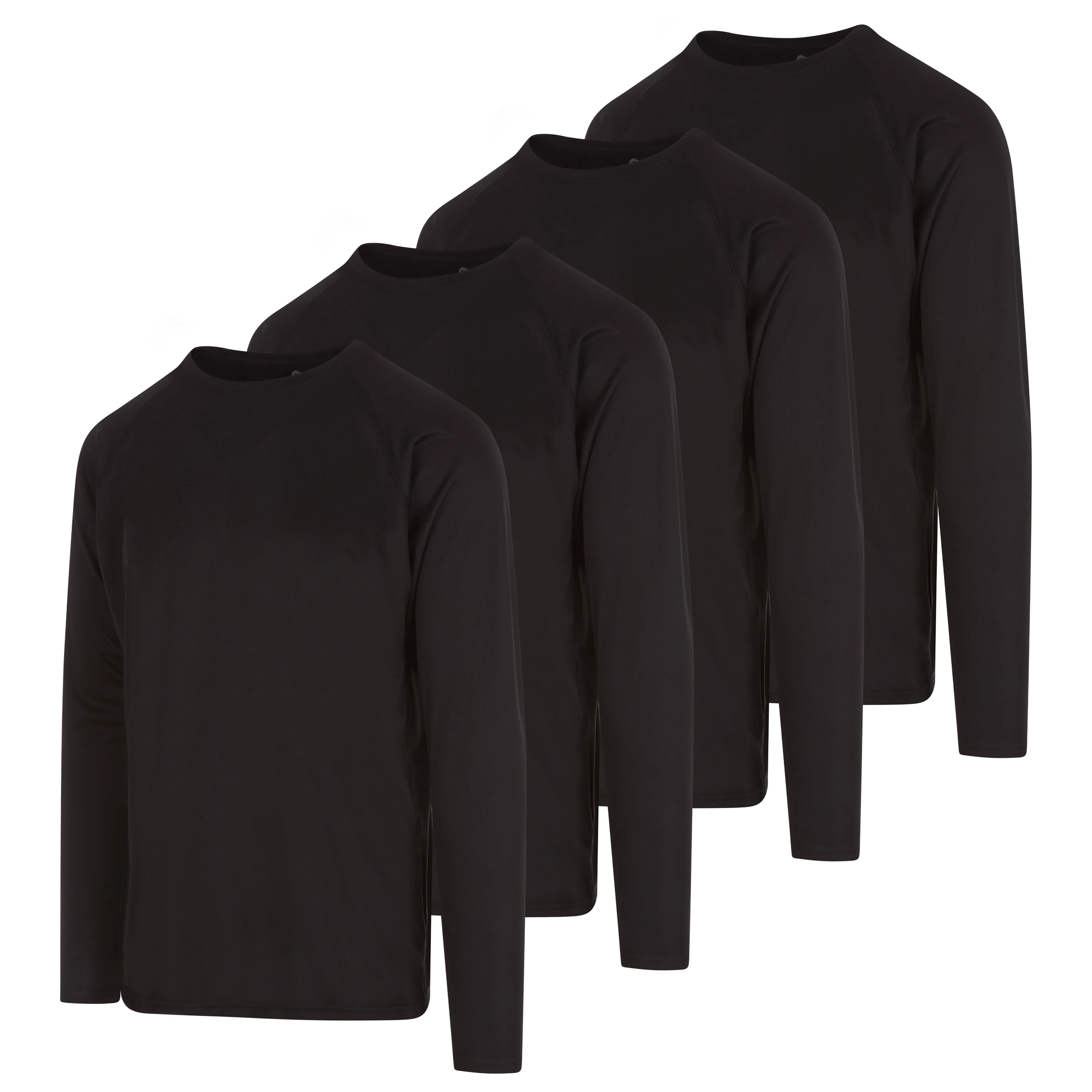 DARESAY Dri-Fit Long Sleeve T Shirts for Men-4 Pack- Moisture Wicking, Quick Dry Tees (Up to 3XL)