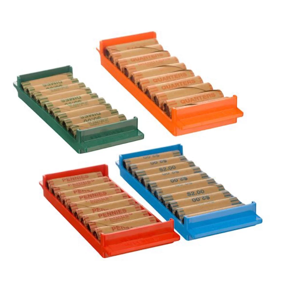 BankSuppliesPlastic Rolled Coin Storage Trays | Penny, Nickel, Dime, Quarter |