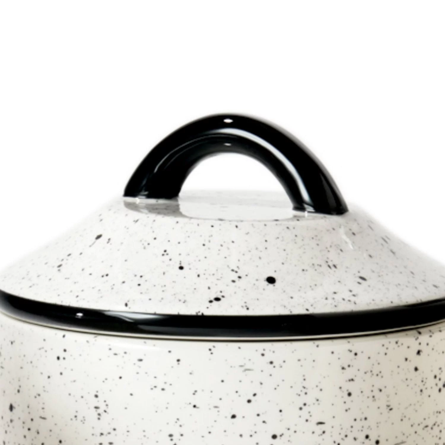 American Atelier, Round, White Ceramic Kitchen Canisters with Lids (Farm Fresh), Set of 3