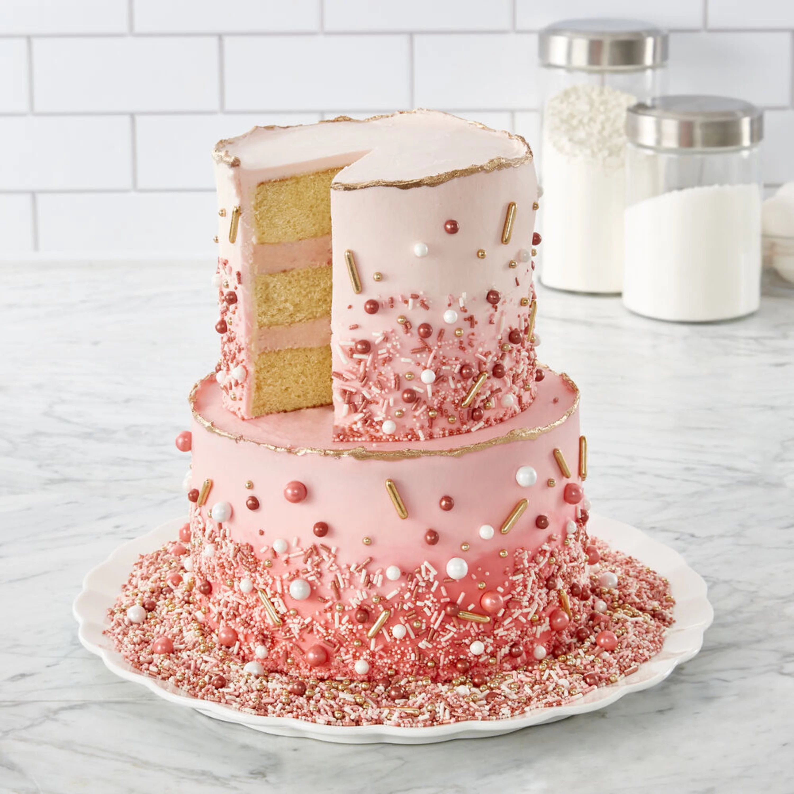 Chicago Metallic Aurora 2-piece Non-Stick Metal Round Cake Pan Set in Iridescent