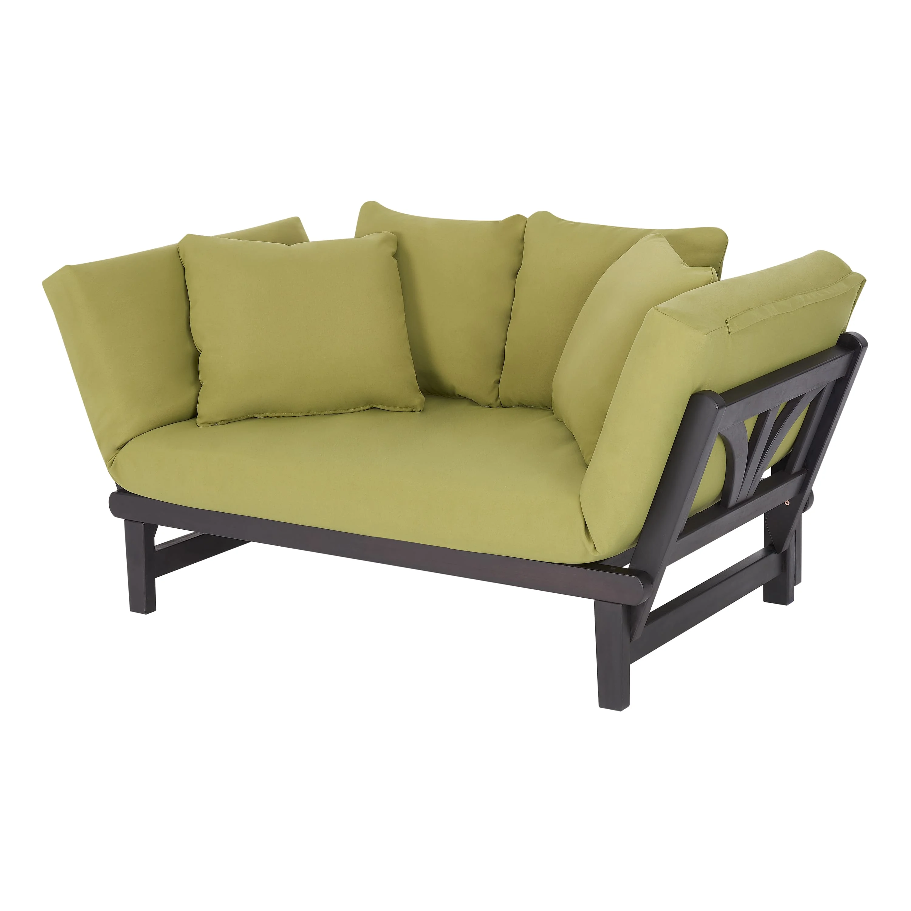 Better Homes & Gardens Delahey Convertible Studio Outdoor Daybed Sofa, Green Cushion