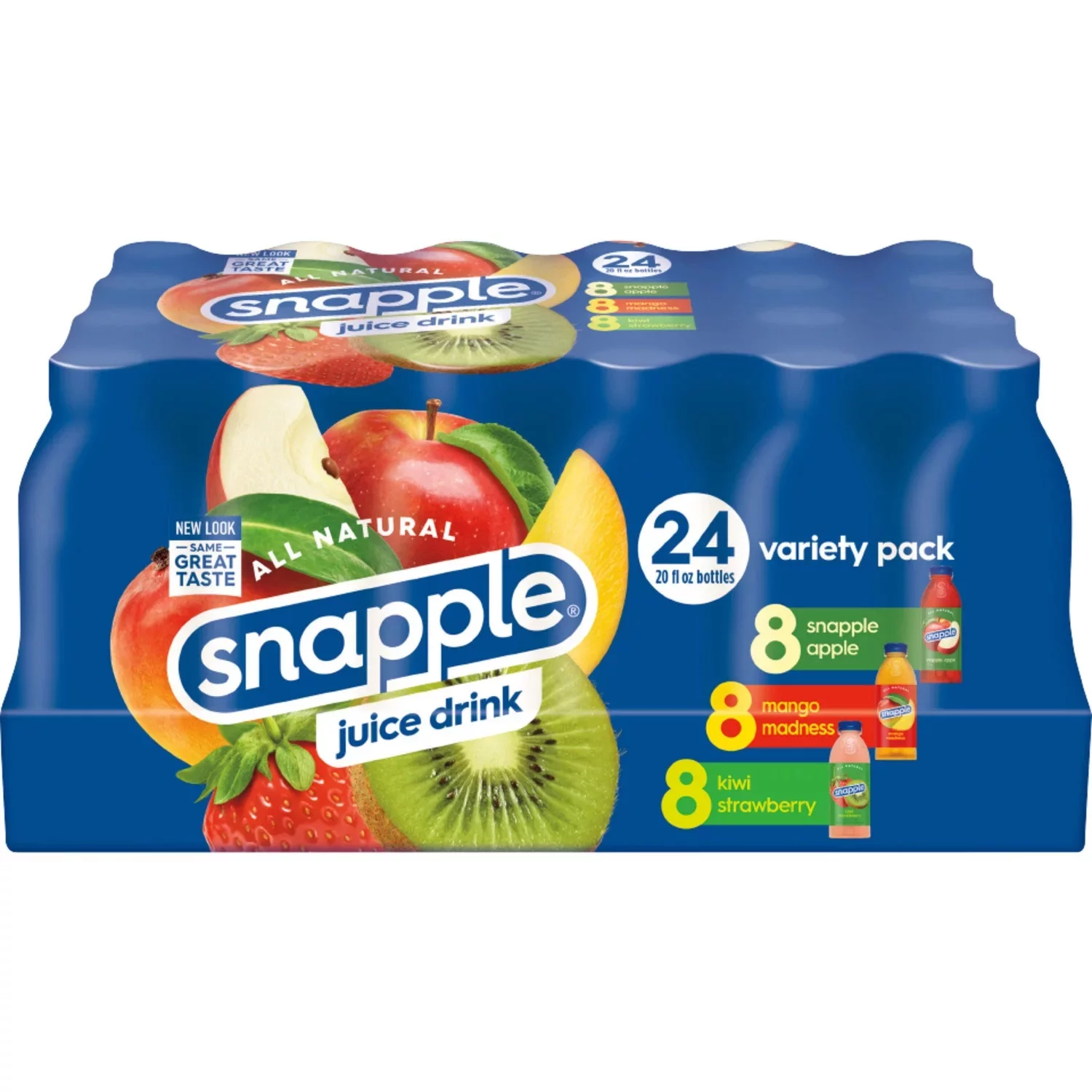 Snapple Juice Variety Pack, 20 Fluid Ounce (Pack of 24)
