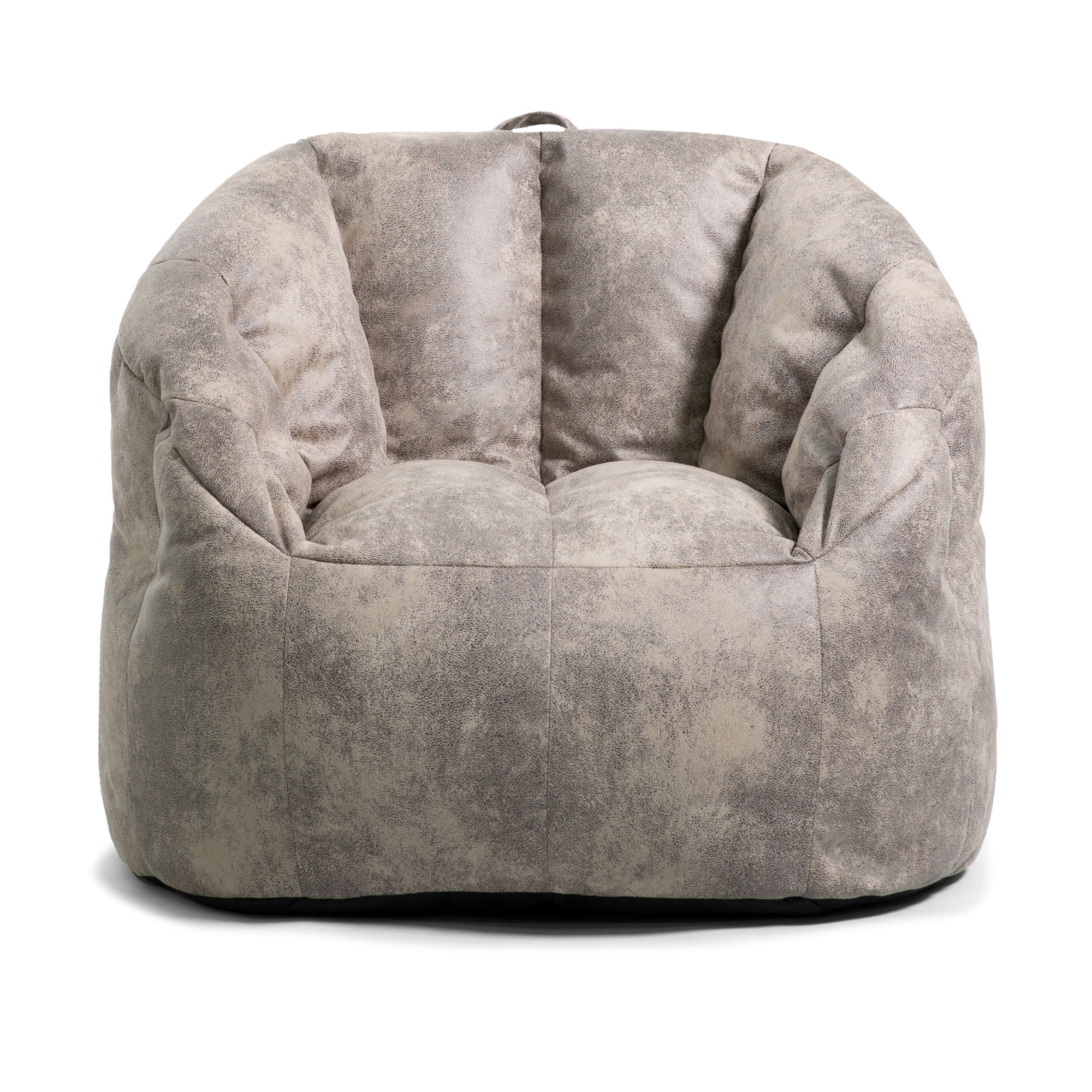 Big Joe Milano Large Bean Bag Chair, Cement Blazer, Vegan Leather Polyester Blend, 3.5 feet Big