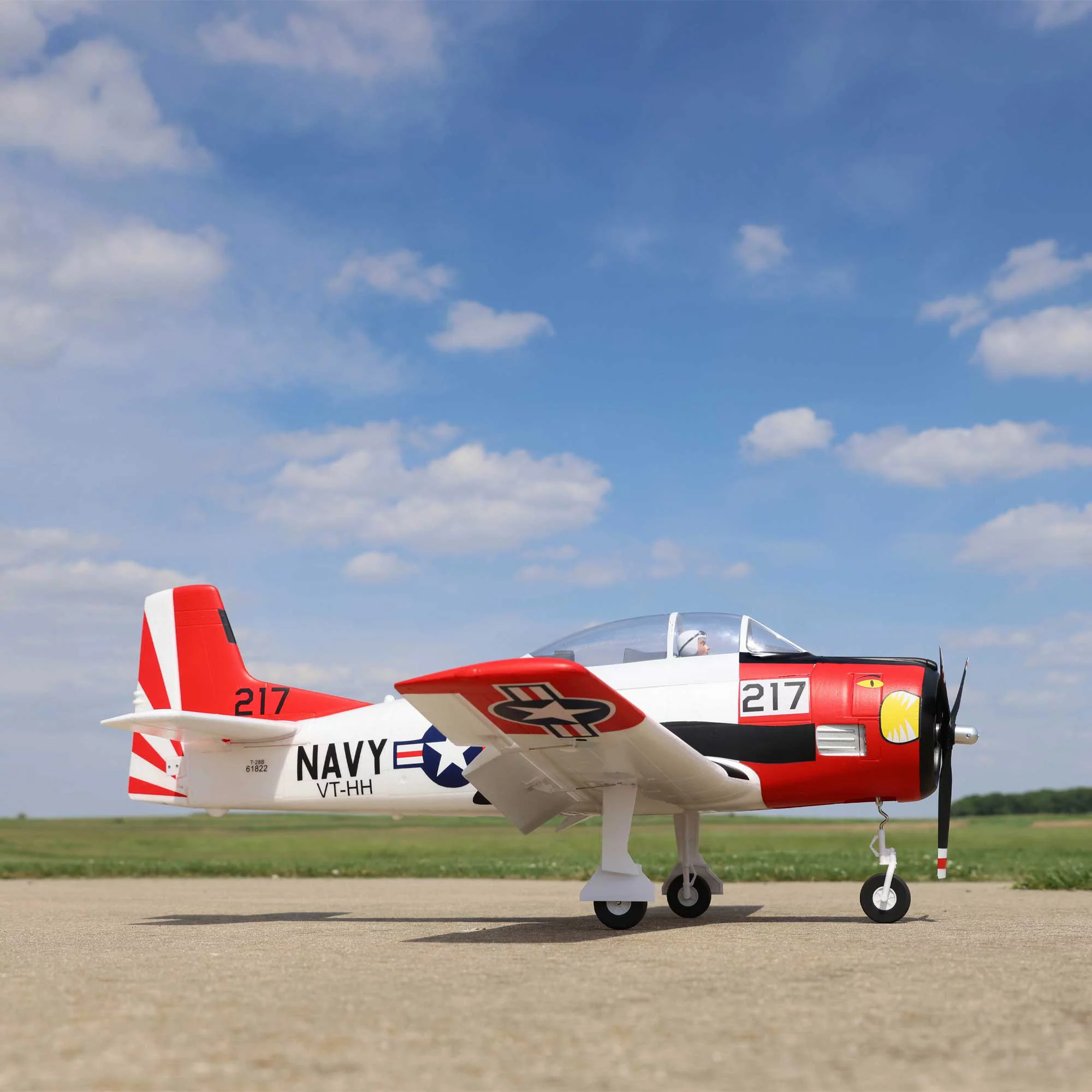 E-flite RC Airplane T-28 Trojan 1.2m BNF Basic Transmitter Battery and Charger Not Included with Smart EFL18350 Airplanes B&F Electric