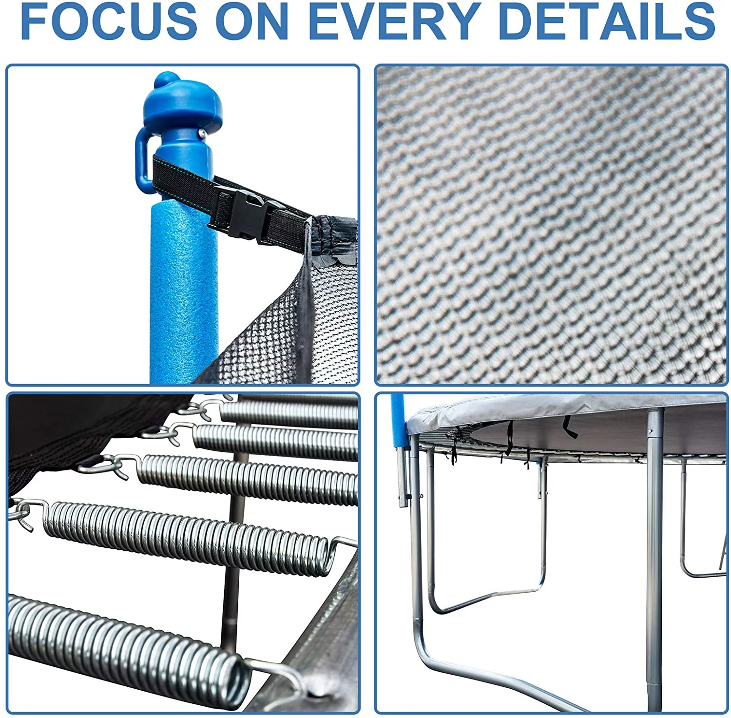 MOBICIA 1000LBS Tranpoline for Adults and Kids, 16FT Large Tranpoline with Safety Enclosure Net, Basketball Hoop and Ladder, Spring Pad Mat, Capacity for 6-8 Kids  Gray