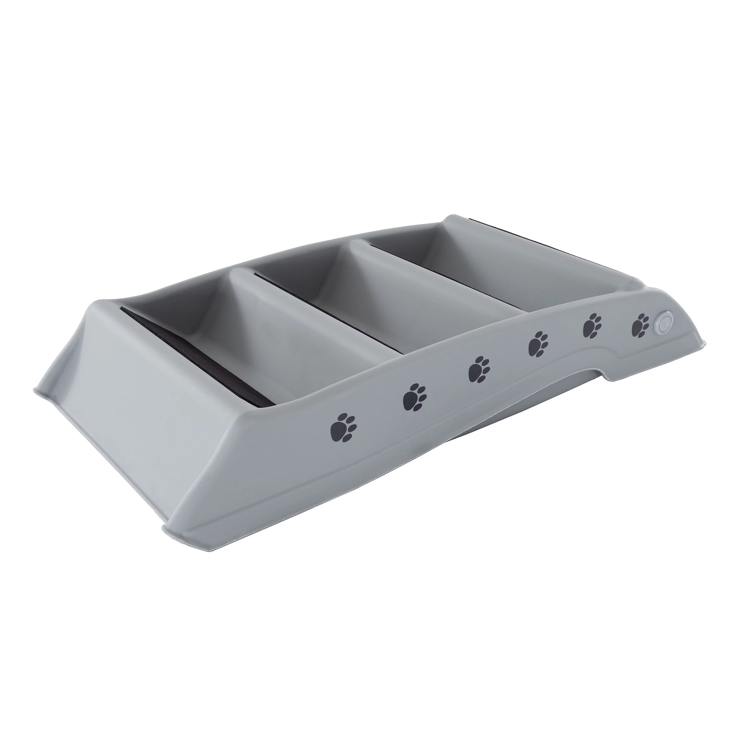 Pet Stairs ? Safe and Durable Indoor or Outdoor Ramp with 4 Step Design ? Cat or Dog Steps for Home and Vehicle by PETMAKER (Gray)