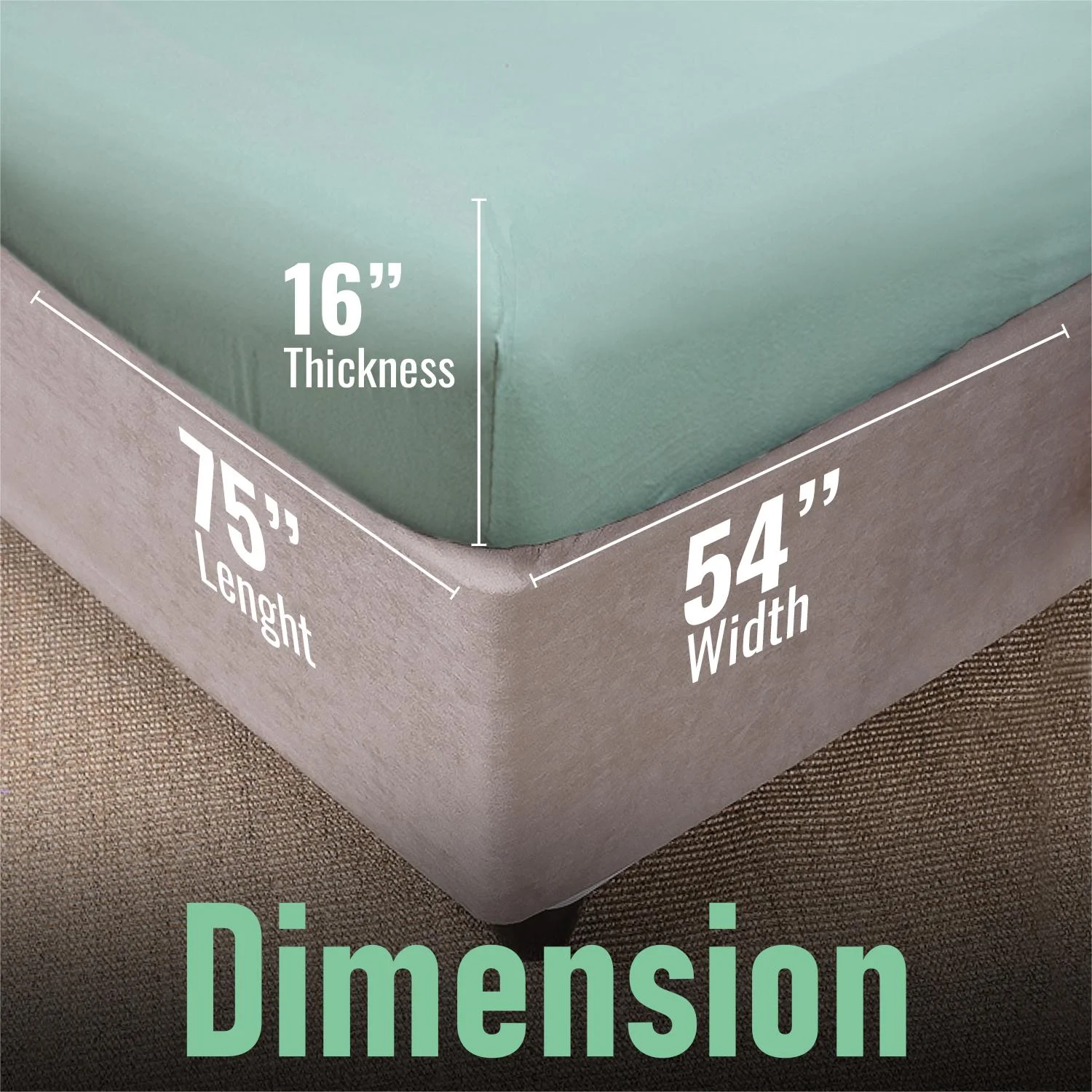 HOMES PERCEPTION Poly Cotton Jersey Full Fitted Sheet - Single Fitted Sheet Only - Fade Resistant & Wrinkle-Free Bed Cover Fitted Sheet- 16 Inches Deep Pocket Full Size Fitted Sheet, Light Green