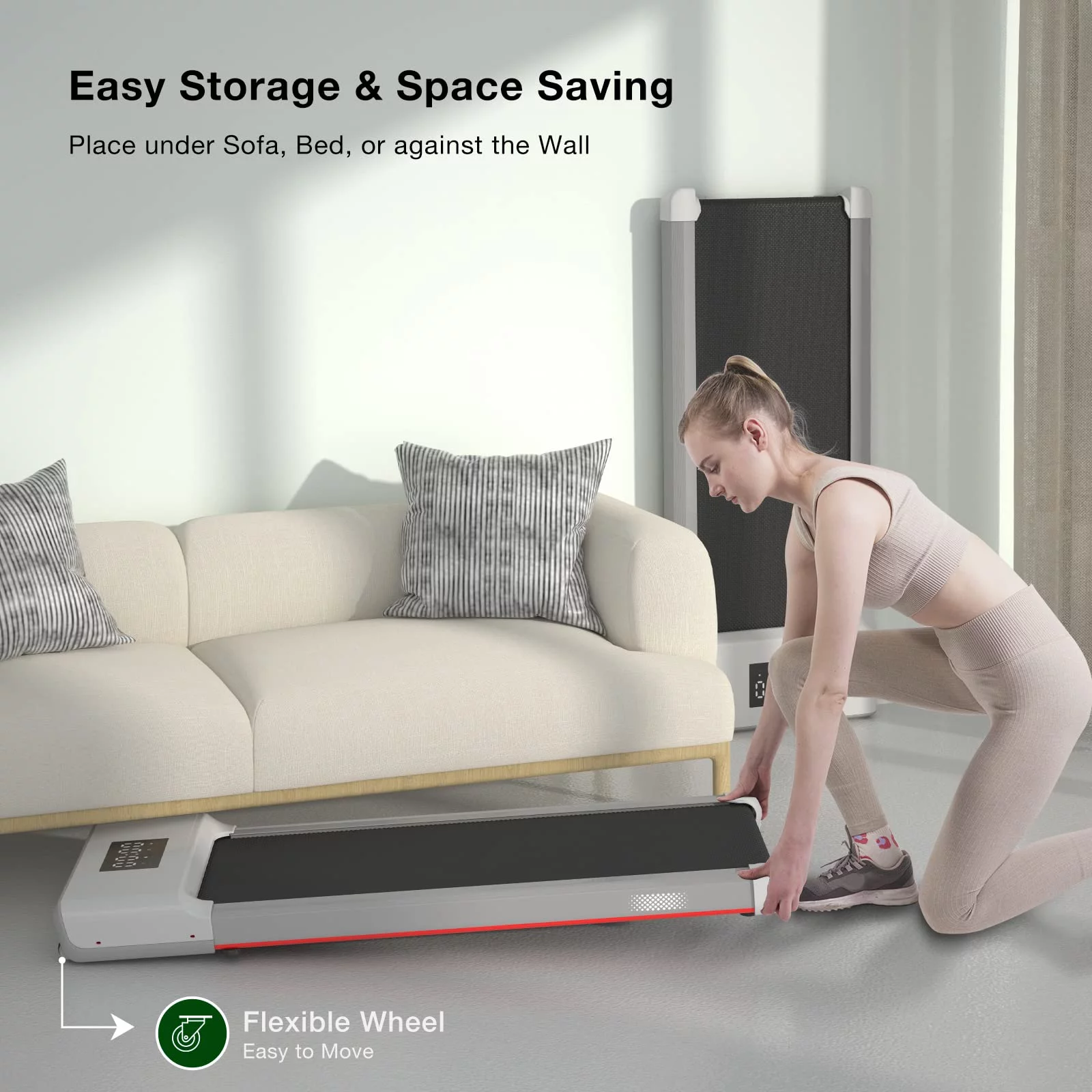 SSPHPPLIE SupeRun Walking Pad 300lb, 40*16 Walking Area Under Desk Treadmillwith Remote Control ,2 in 1 Portable Walking Pad Treadmill for Home/Office/Exercise(White)