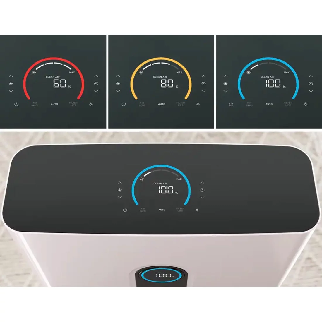 Shark HE601 6 True HEPA Air Purifier With Advanced Odor Lock, 1,200 Sq. Ft. Coverage, White