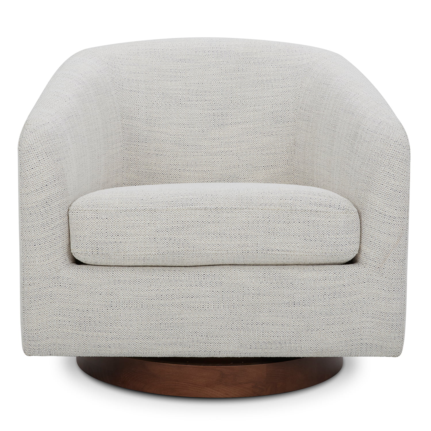 CHITA Swivel Accent Chair Set of 2, Fabric Round Barrel Arm Chair Living Room, Ivory White