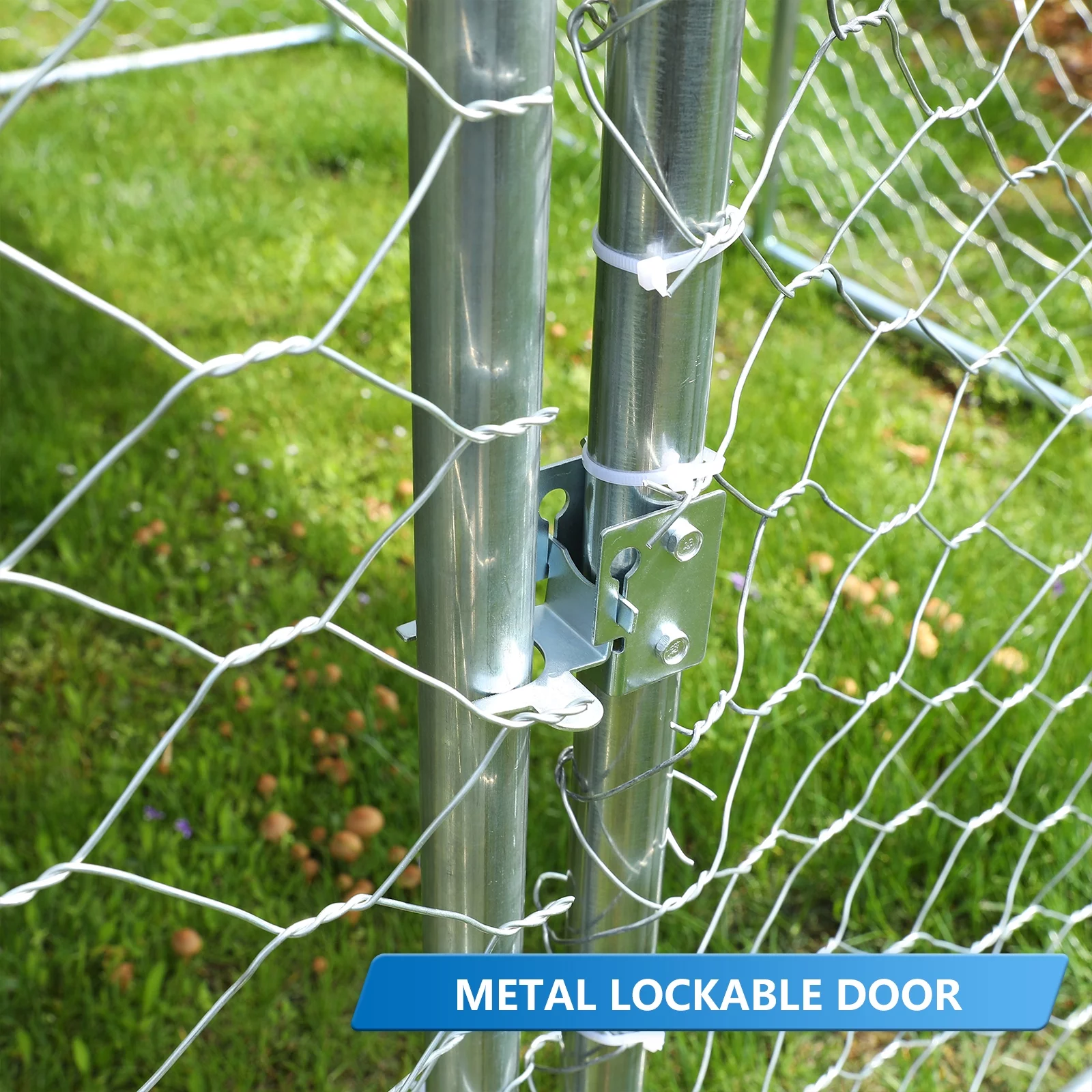 Outside Dog Kennels Playpen for Dogs Outdoor Dog Fence with Water-Roof Cover for Backyard Dog Run House