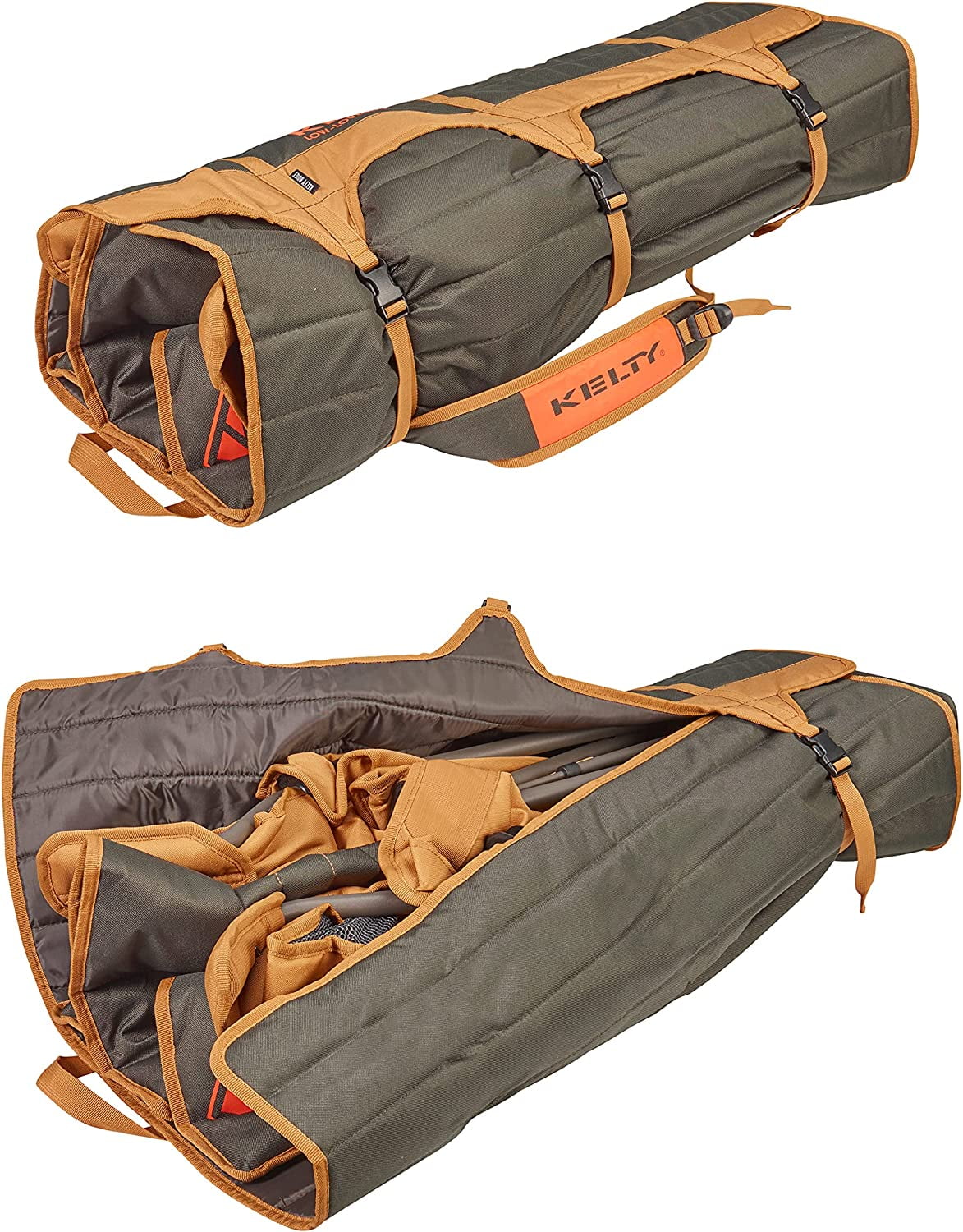 Kelty Low Loveseat 2Person Folding Chair Hold 400Lbs -Canyon Brown/Beluga