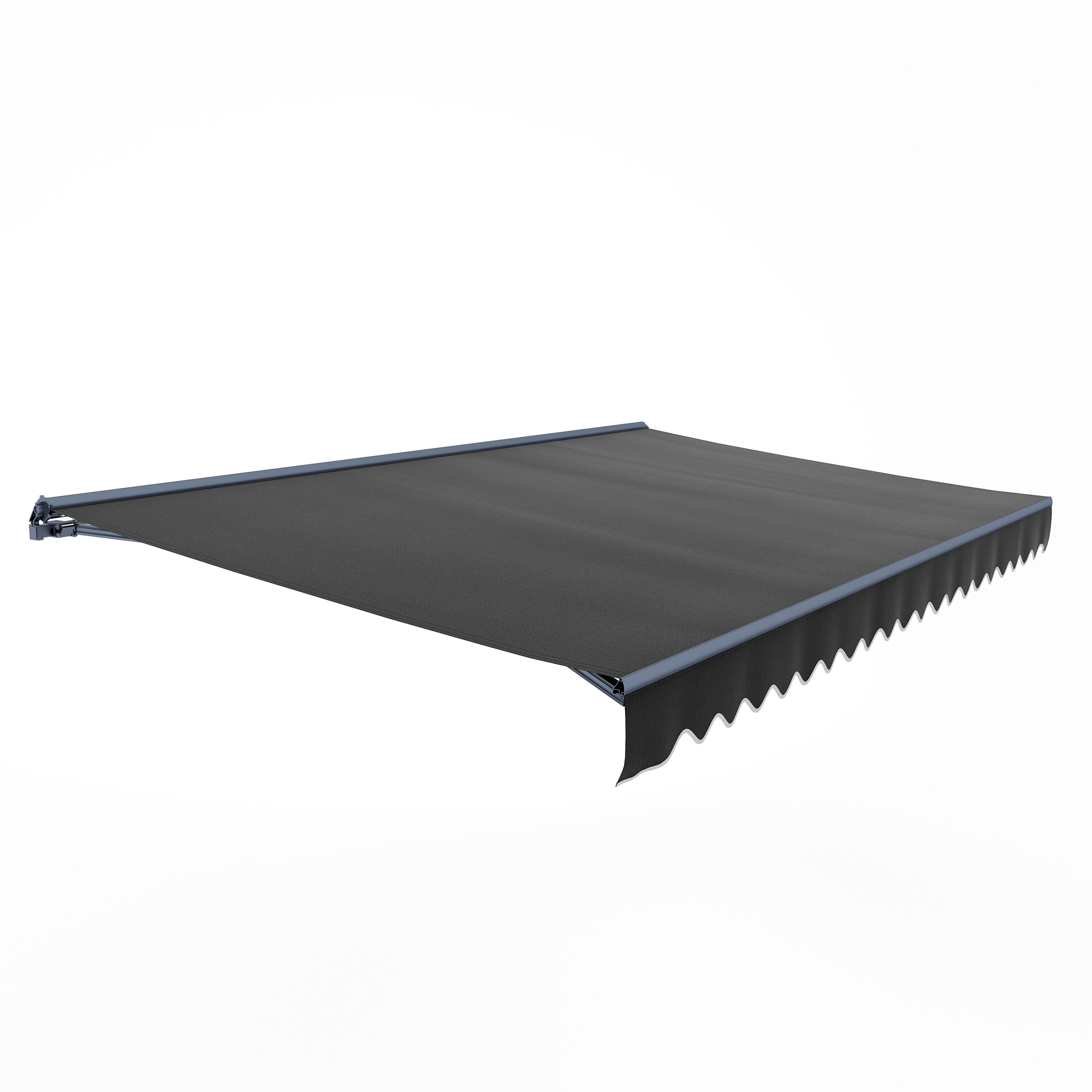 ALEKO 10' x 8' Black LED Half Cassette Motorized Retractable Patio Awning with Remote Control