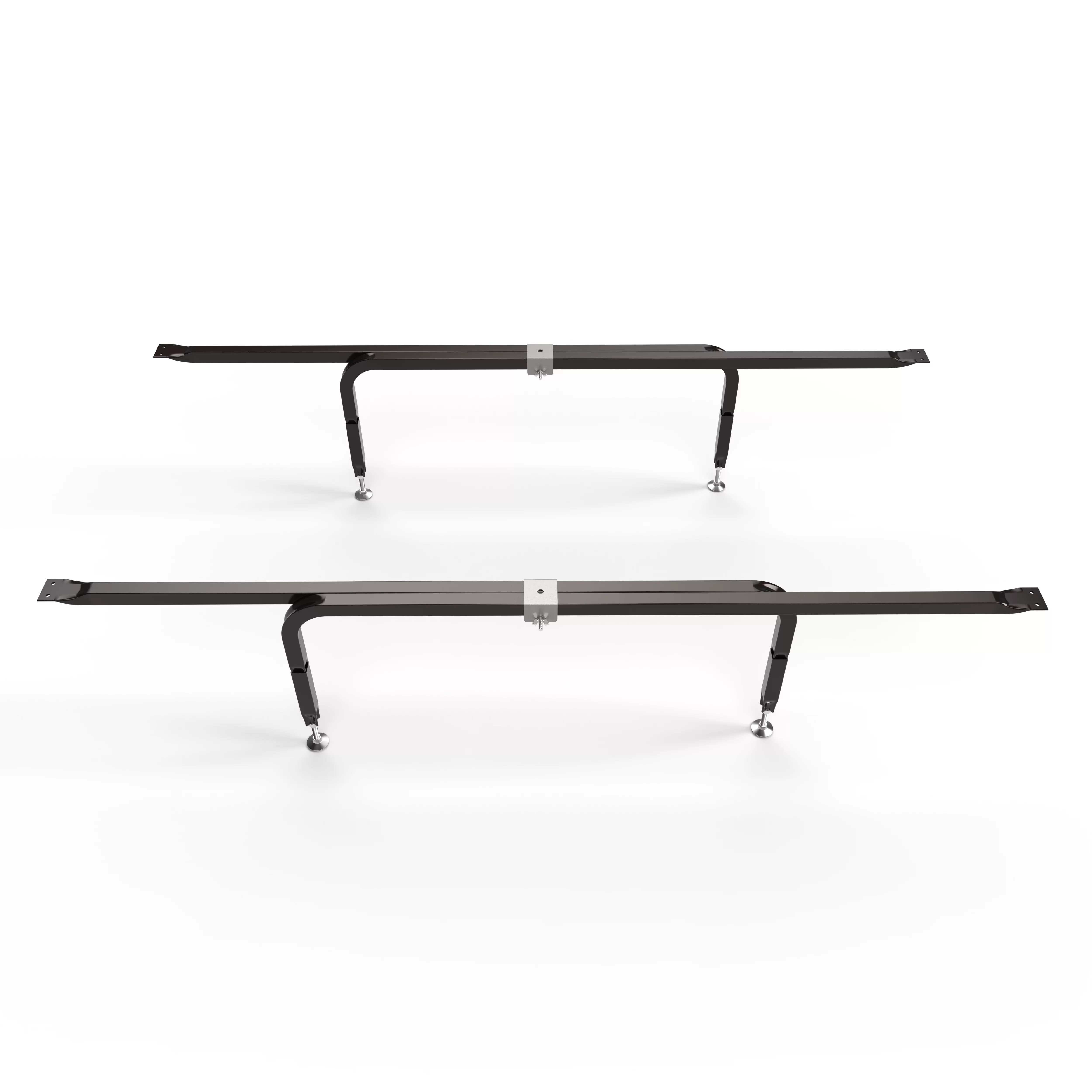 Universal Bed Slats Center Support System | Fully Adjustable Length & Height Tubular Steel with 4 Legs | Fits California King, King, Queen & Full Bed Frames