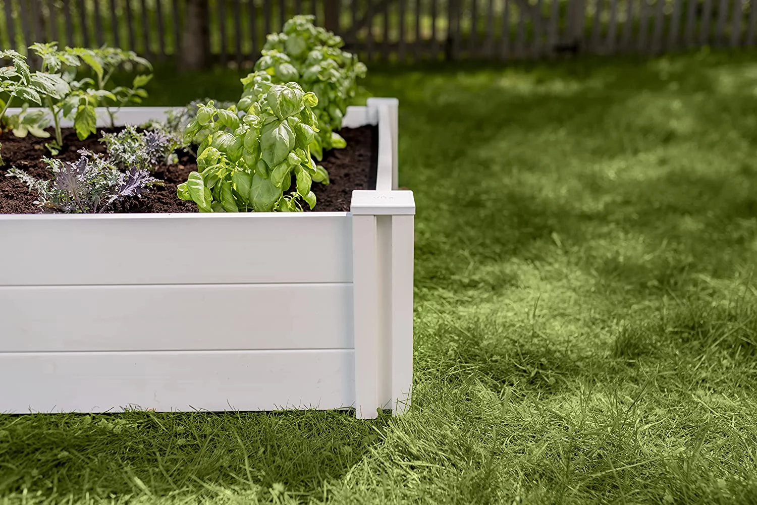 Vita Classic 4 ft x 4 ft x 11 in White Vinyl Raised Garden Bed, VT17108