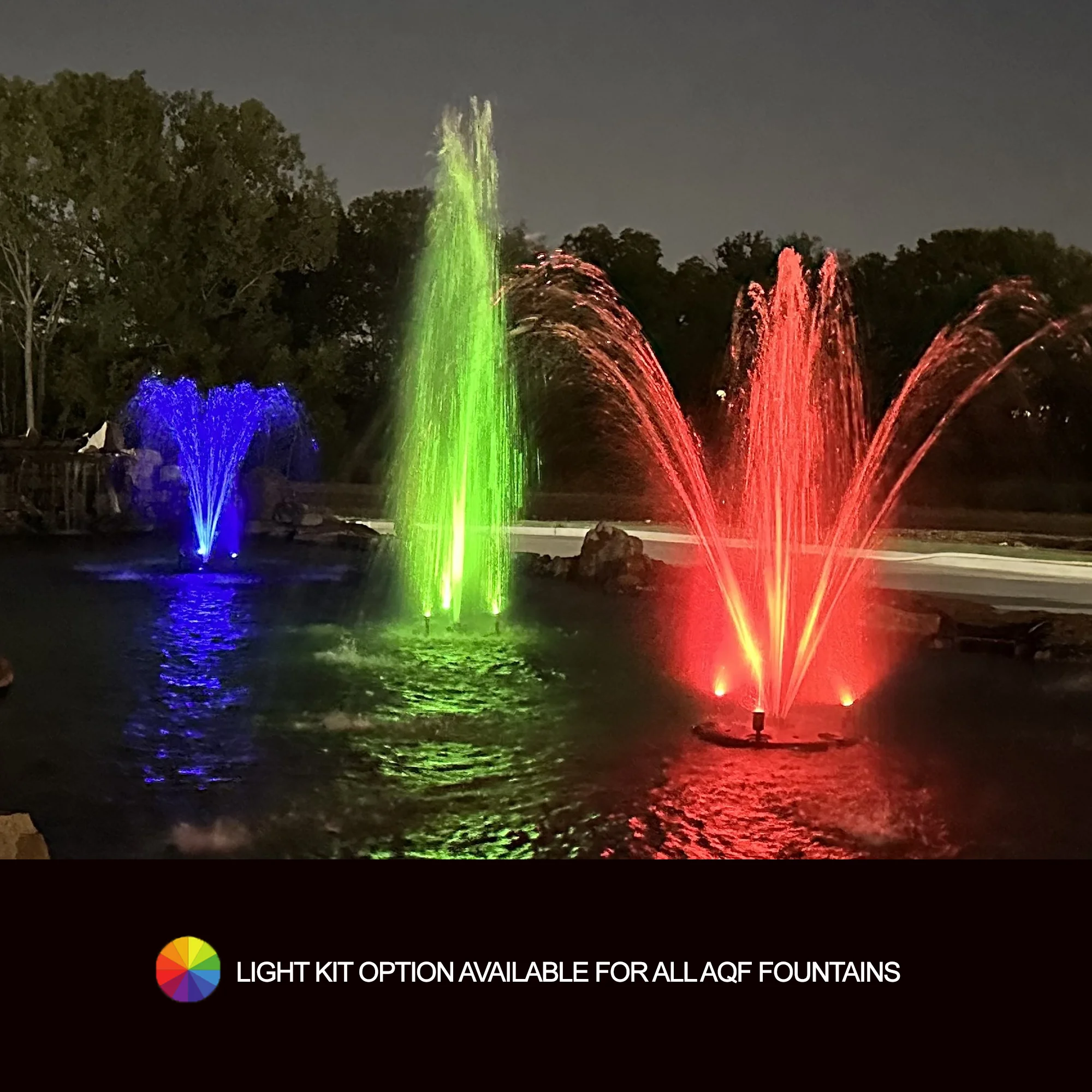 HALF OFF PONDS 1/2 HP Floating Fountain | 100 foot Cord | 9 Patterns | Surface Aeration for Ponds | AQF6100-100