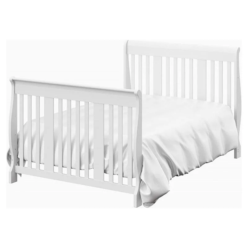 6-Drawer Double Dresser and Baby Crib with Changing Table Set in Pure White