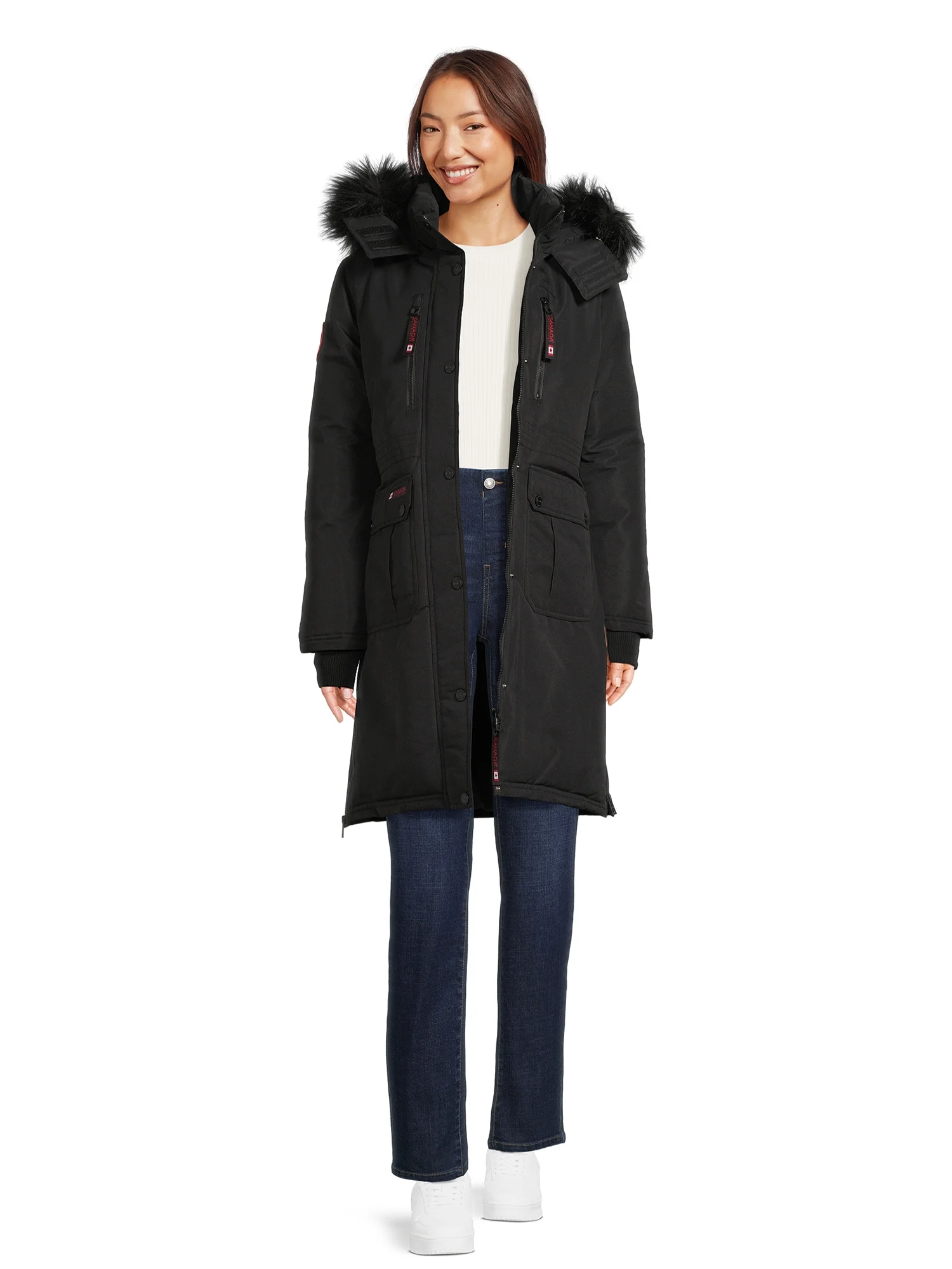 Canada Weather Gear Women's Classic Long Parka Jacket with Hood