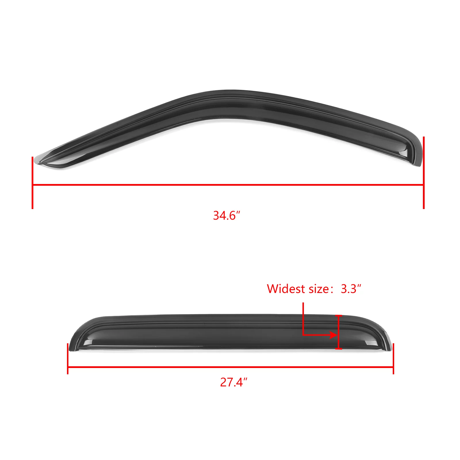 Ikon Motorsports Window Visor Fit 02-07 Jeep Liberty KJ Acrylic 4Pc Set Outside Mount