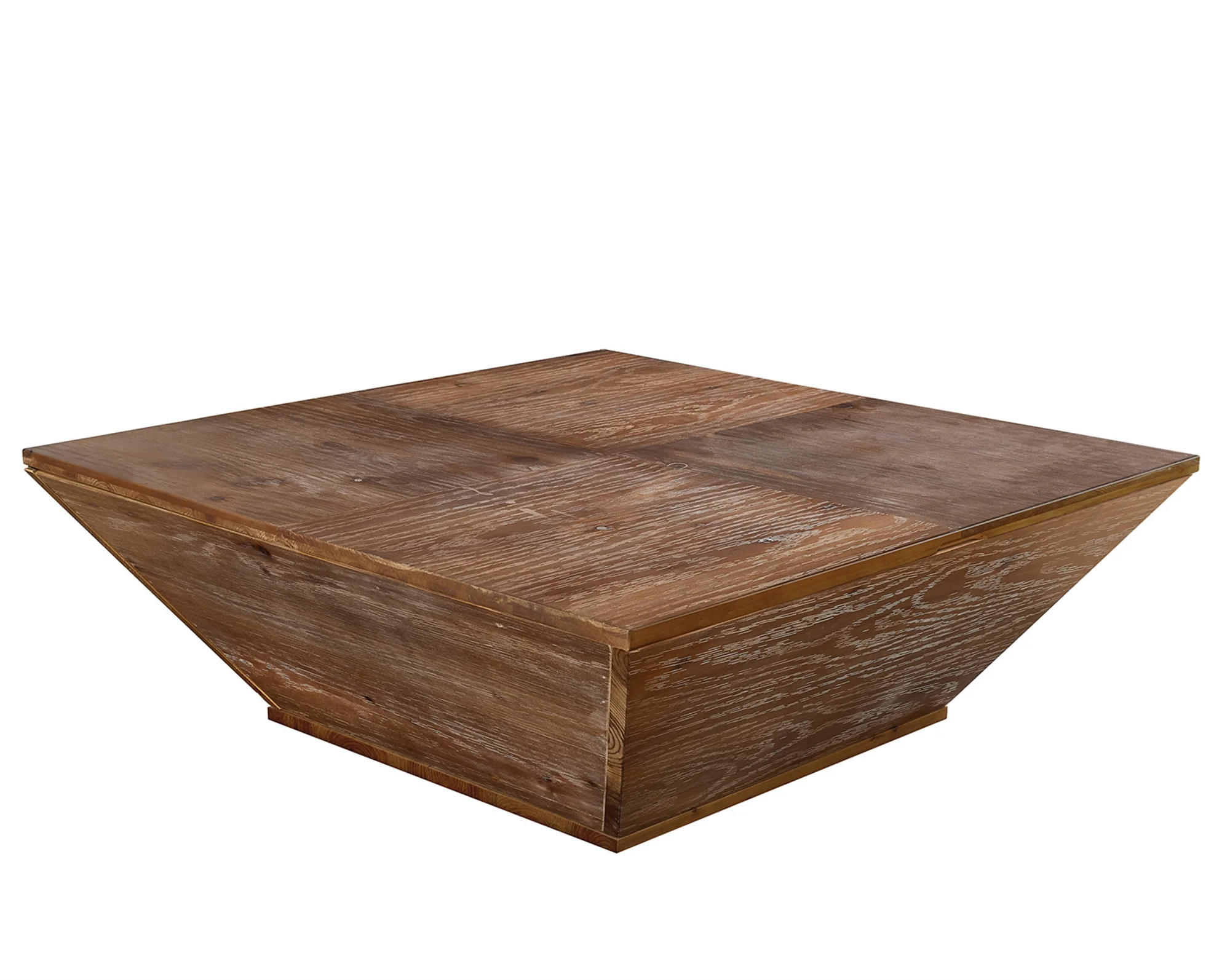 Gexpusm Farmhouse Coffee Table with Storage, Retro Square Wood Center Table for Living Room