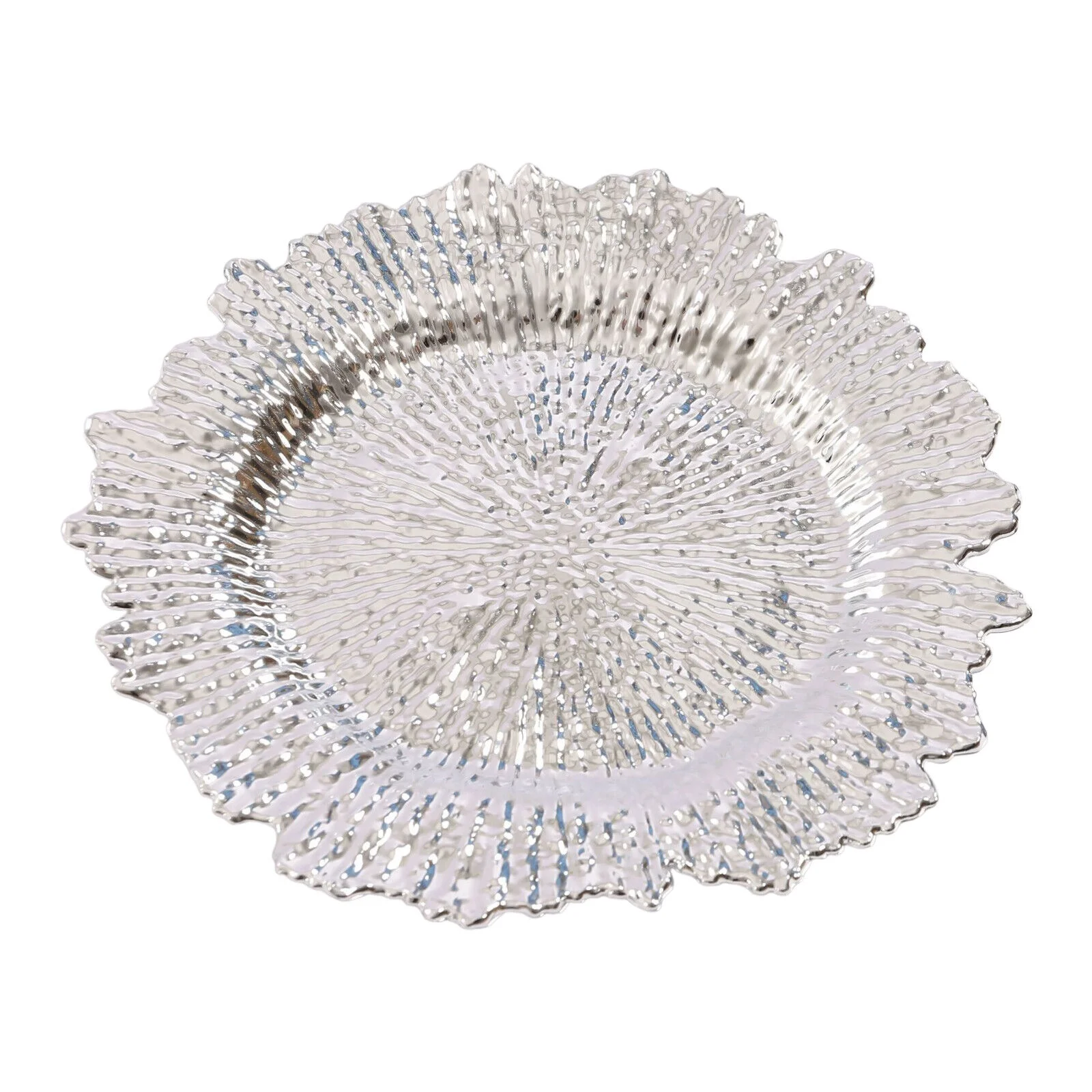 ZhdnBhnos 24 Pack Charger Plates 13'' Banquet Party Dinner Tableware Decor Coral Reef Texture Plastic Dishes Plate Chargers