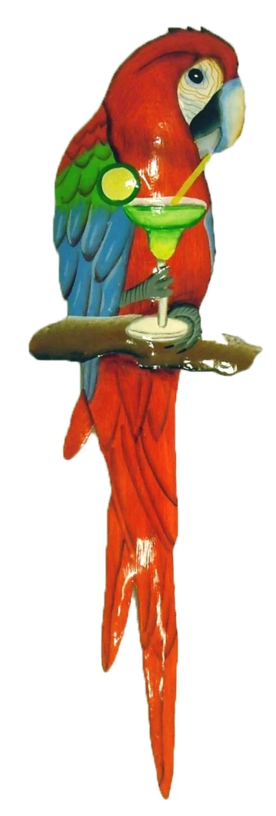 Willie Margarita Tropical Parrot Tiki Decor Haitian Metal