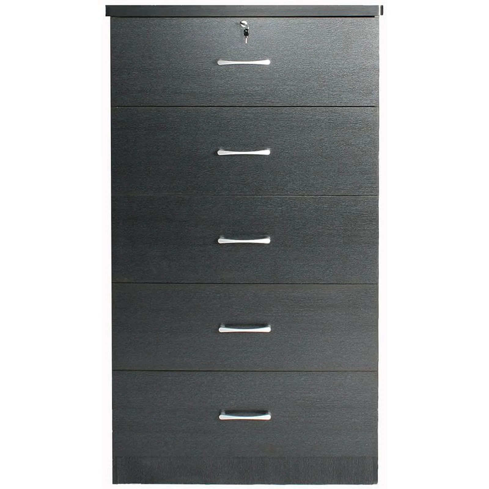 Home Square 2-Piece Set with Full Bed and Chest Bedroom Dresser in Black